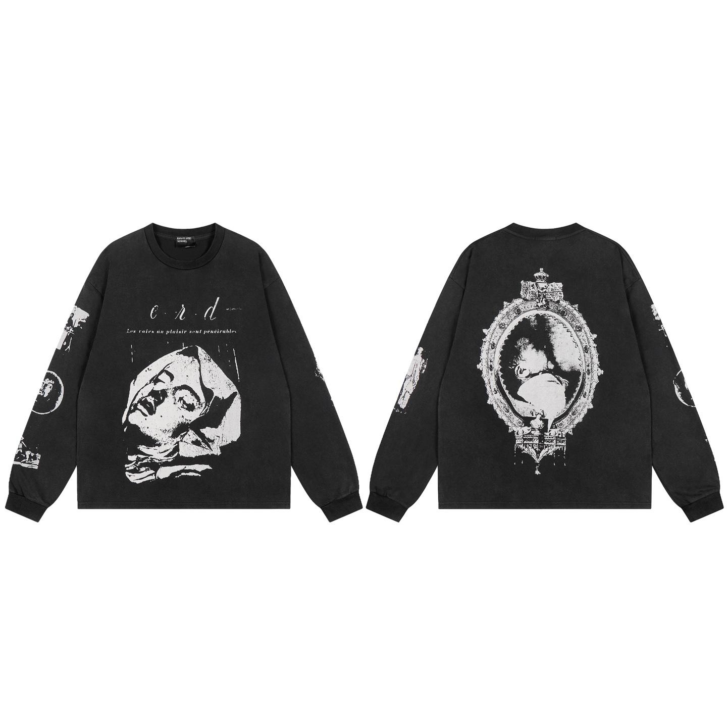 Enfants Riches Déprimés Nun/Gun Long-Sleeve T-Shirt 'Faded Ivory/Black' - DesignerGu