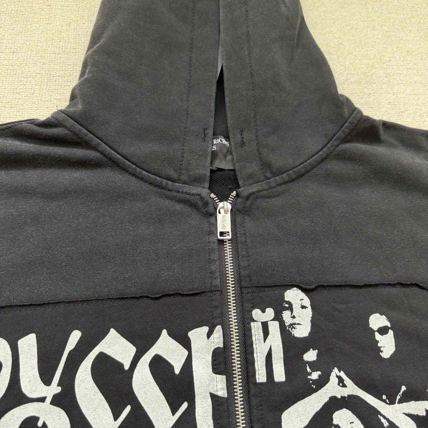 Enfants Riches Déprimés Russian Chorus Zip Hoodie 'Faded Black' - DesignerGu