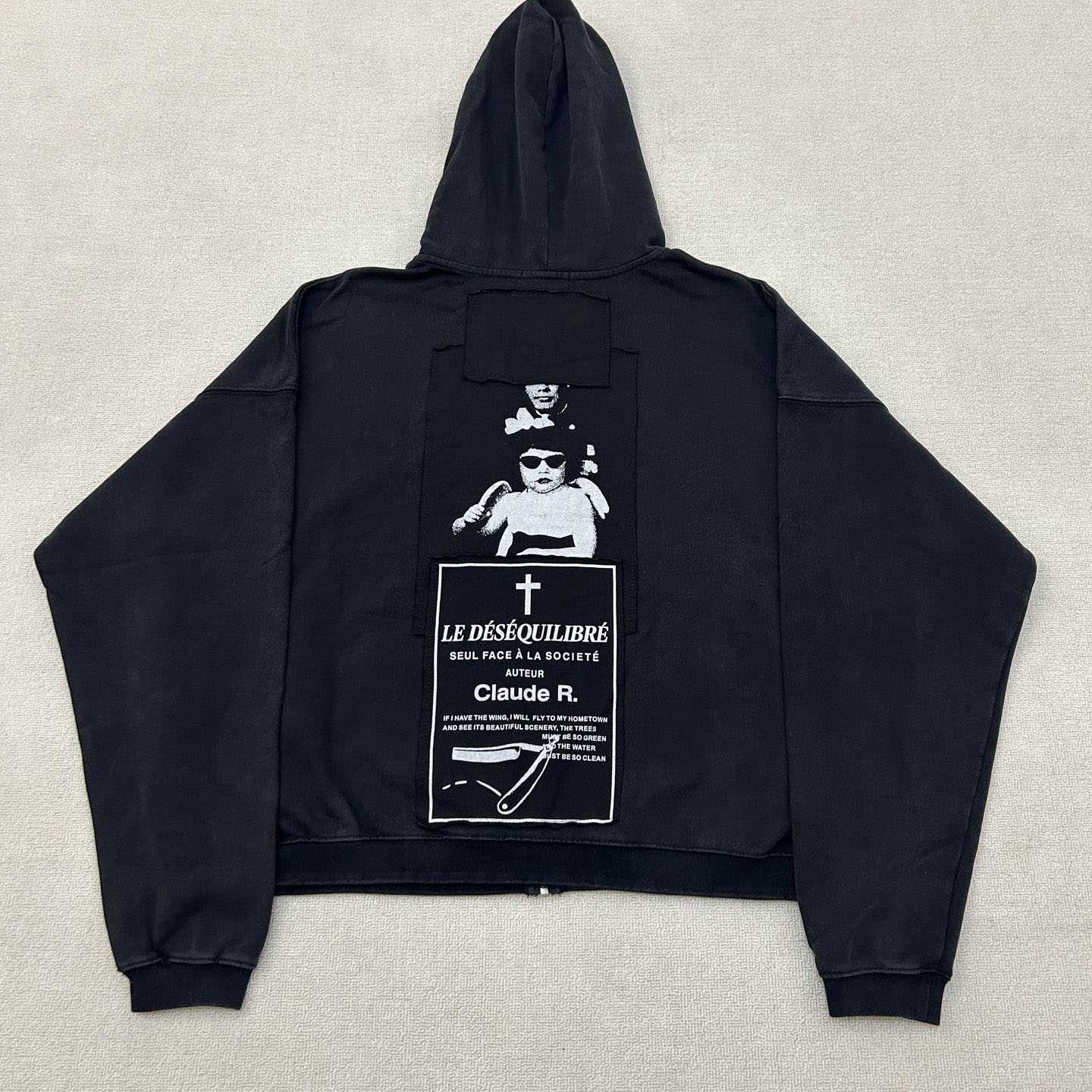Enfants Riches Déprimés Russian Chorus Zip Hoodie 'Faded Black' - DesignerGu