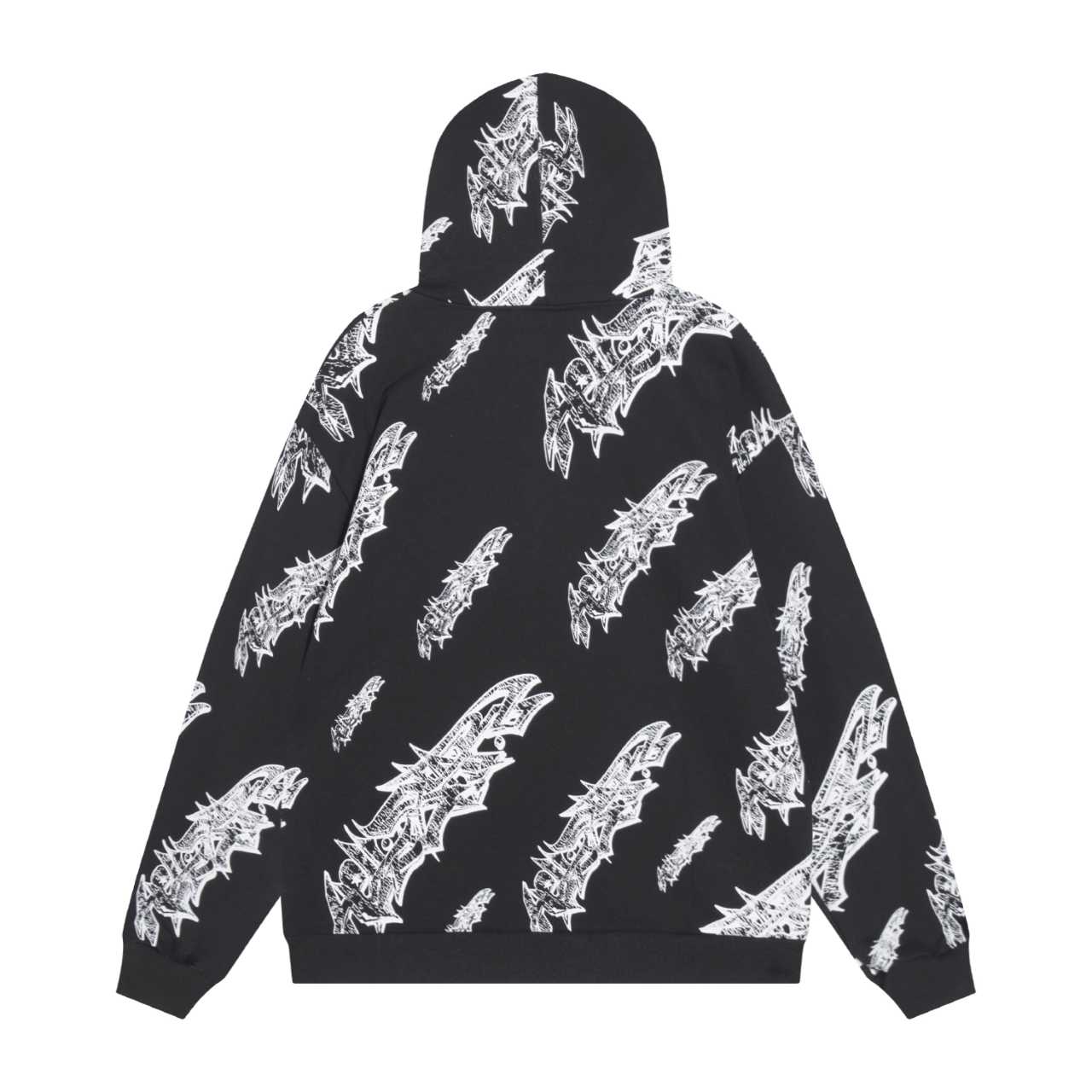 Hellstar Roll Print Graffiti Zip Up Hoodie 'Black' - DesignerGu