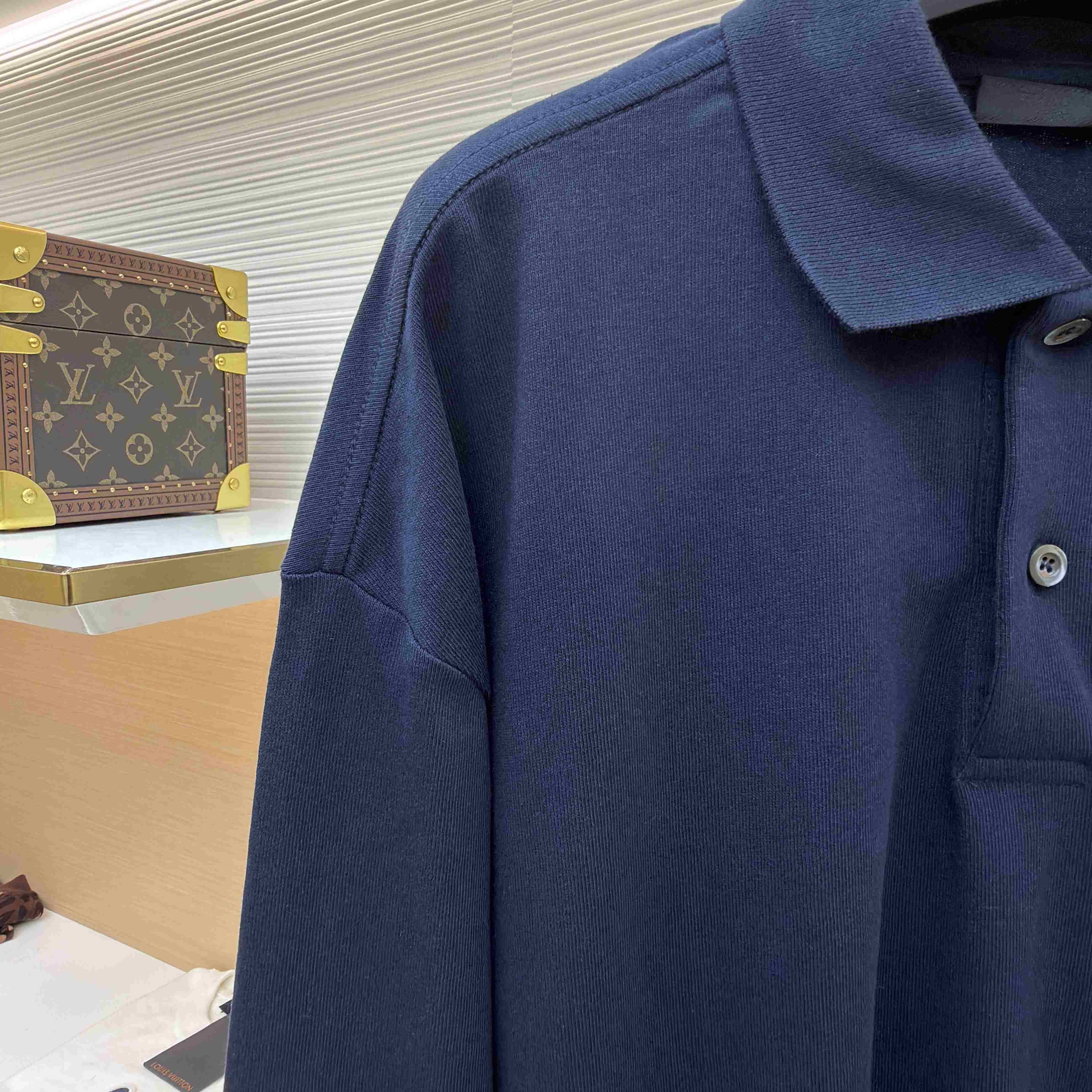 Prada Long-Sleeved Cotton Polo Shirt - DesignerGu