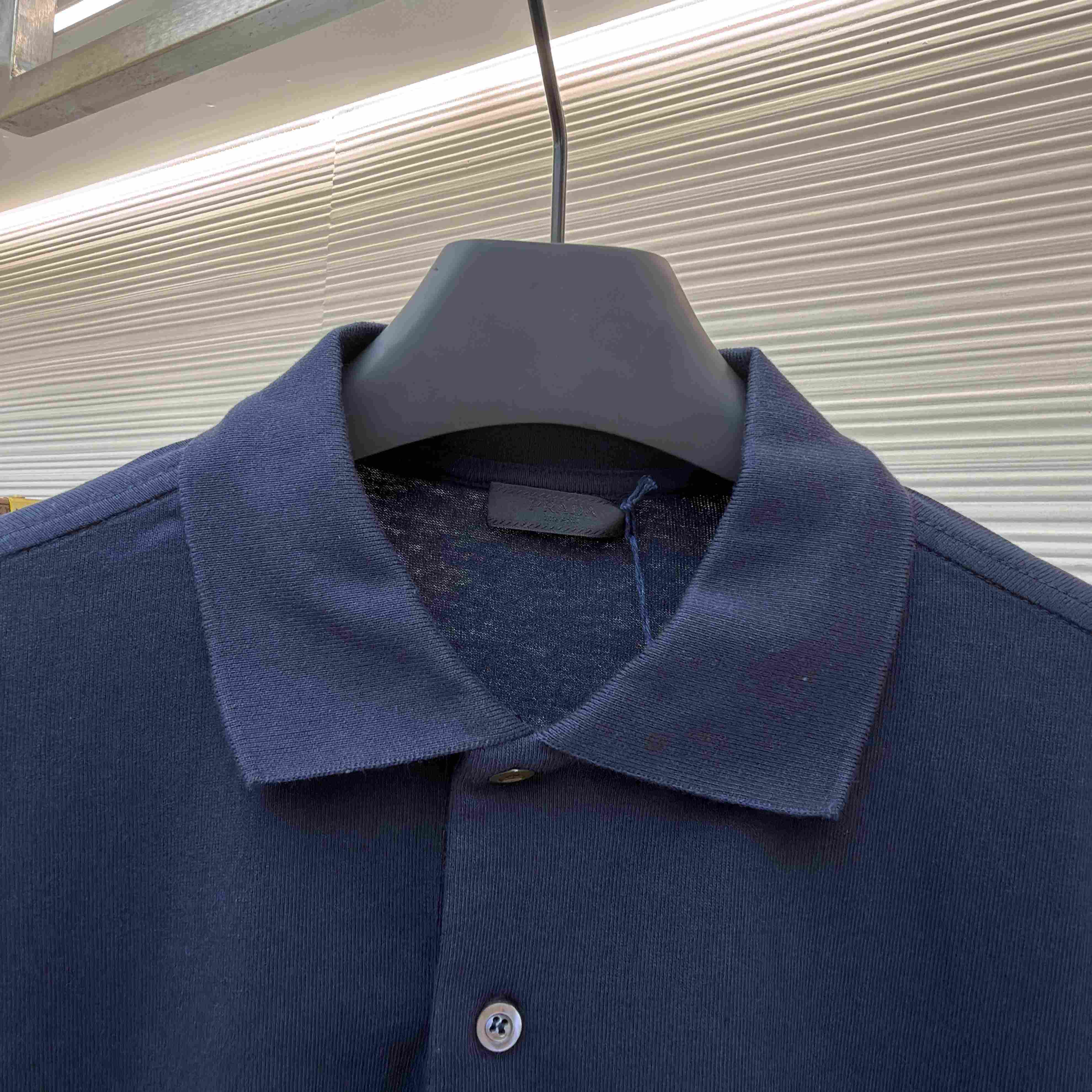 Prada Long-Sleeved Cotton Polo Shirt - DesignerGu