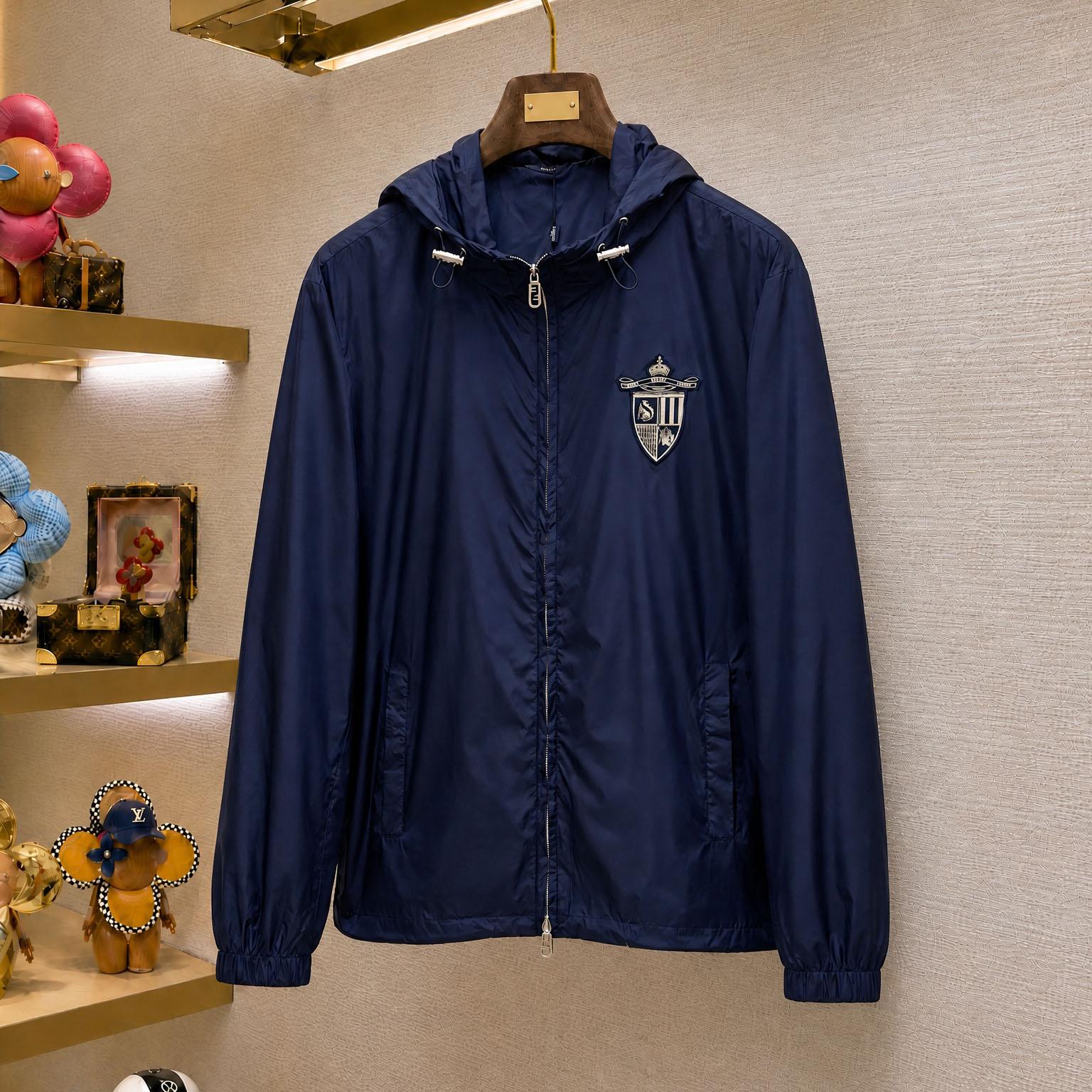 Fendi Blue Tech Fabric Blouson - DesignerGu