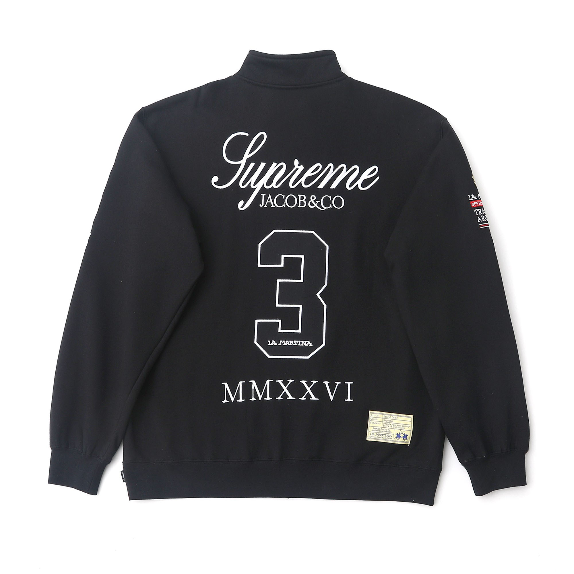 Supreme x La Martina x Jacob & Co Zip Up Sweatshirt 'Black' - DesignerGu