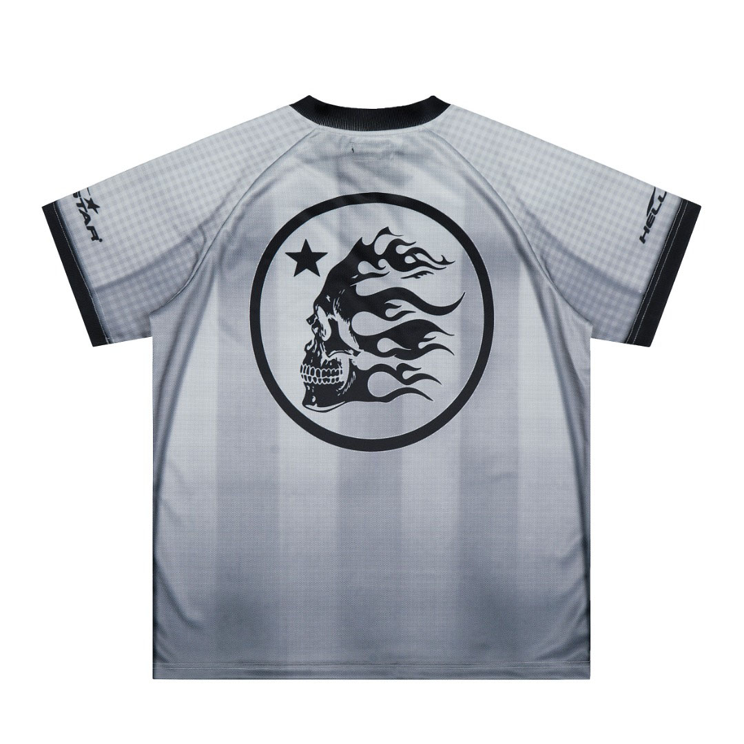 Hellstar 'Grey Stripes' Mesh Jersey - DesignerGu