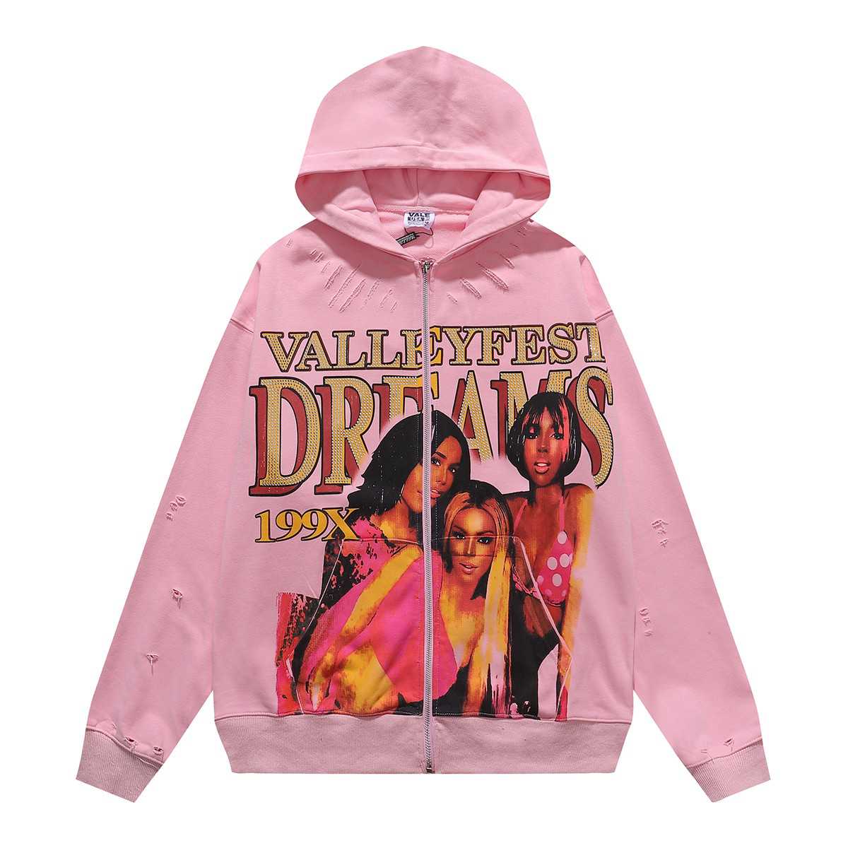Vale Forever Dreams Zip Up Hoodie 'Pink' - DesignerGu