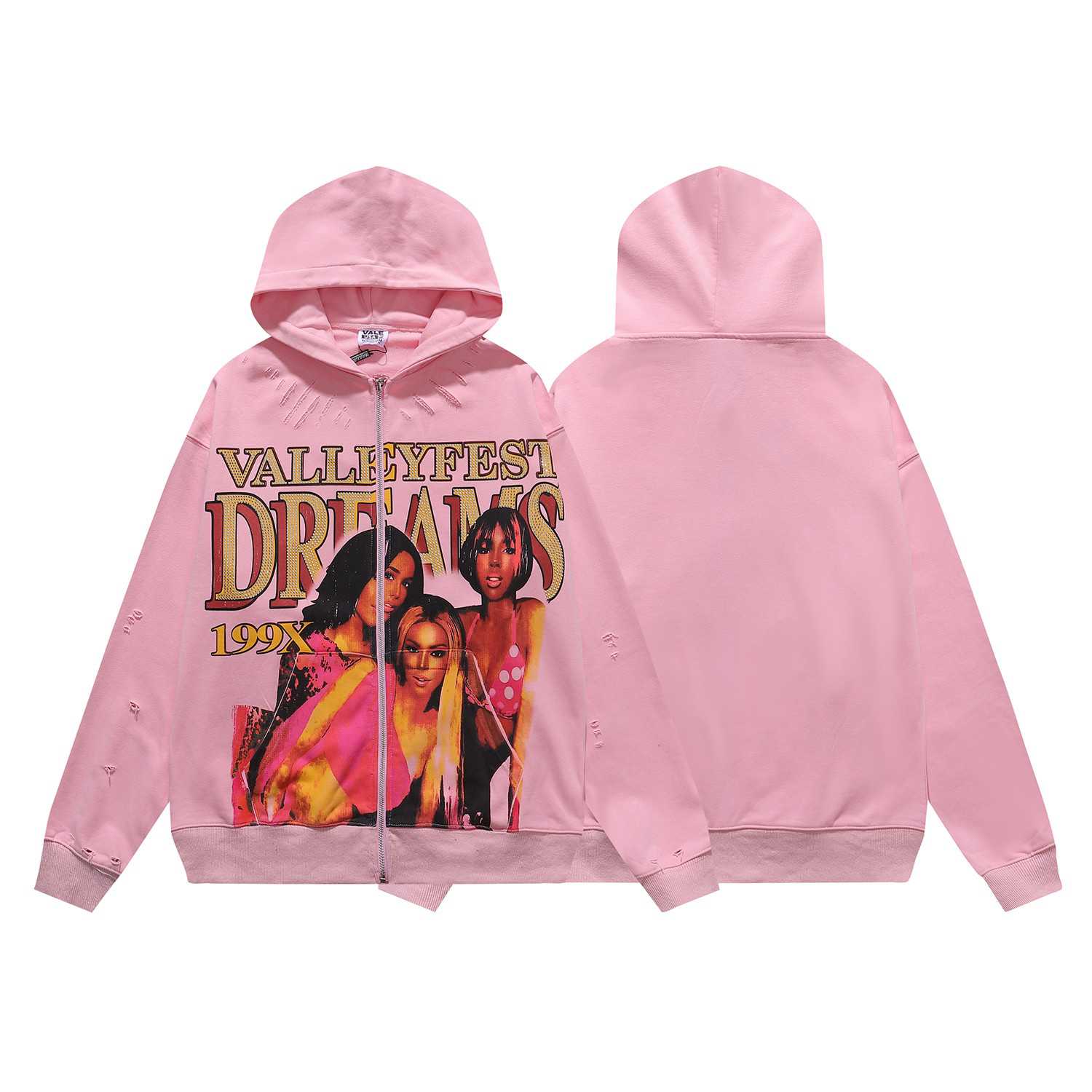 Vale Forever Dreams Zip Up Hoodie 'Pink' - DesignerGu