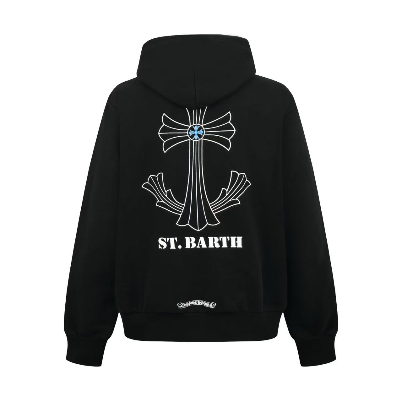 Chrome Hearts St. Barth Exclusive Blue Cross Pullover Hoodie - DesignerGu