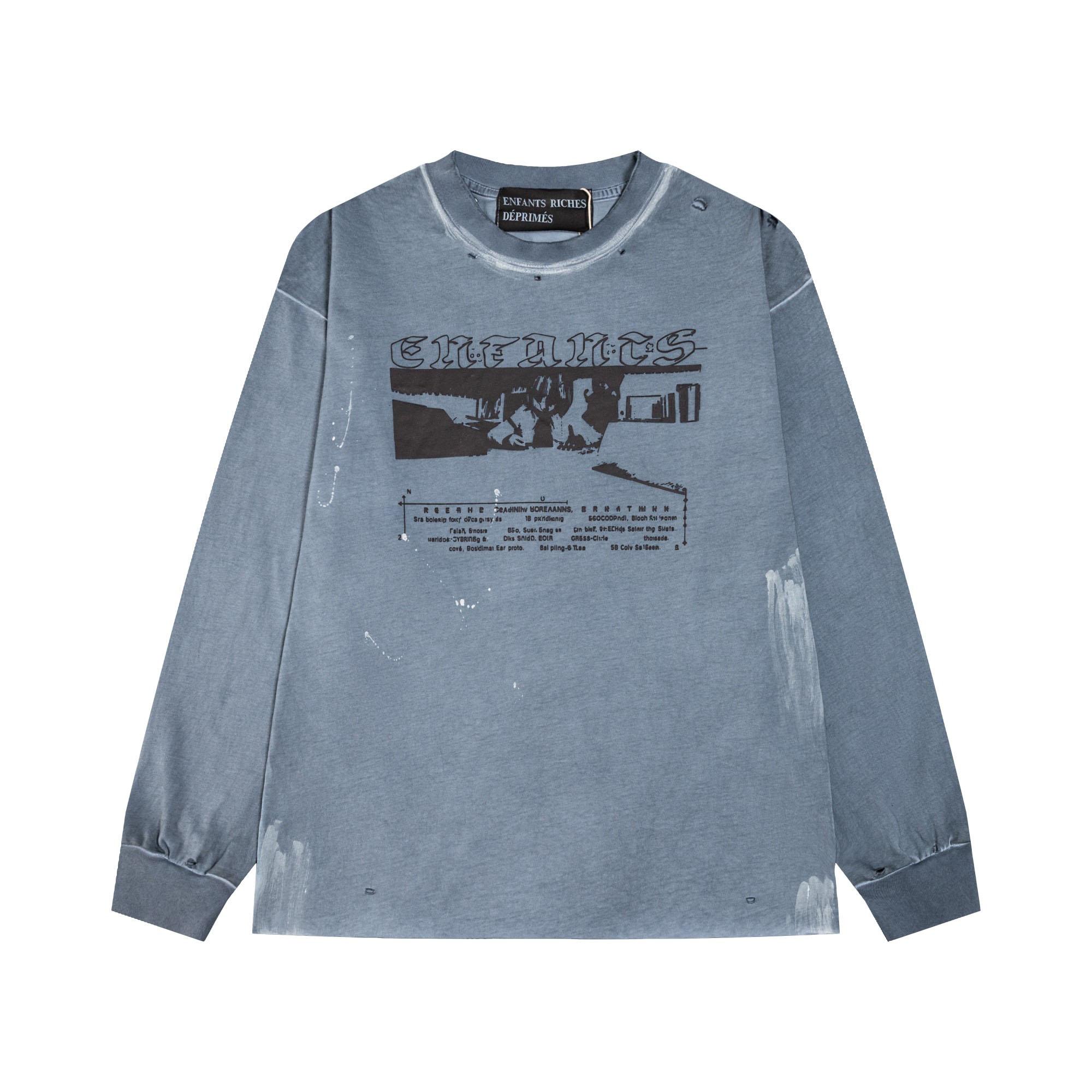 Enfants Riches Déprimés Boy In Chains Long-Sleeve T-Shirt 'Faded Blue' - DesignerGu