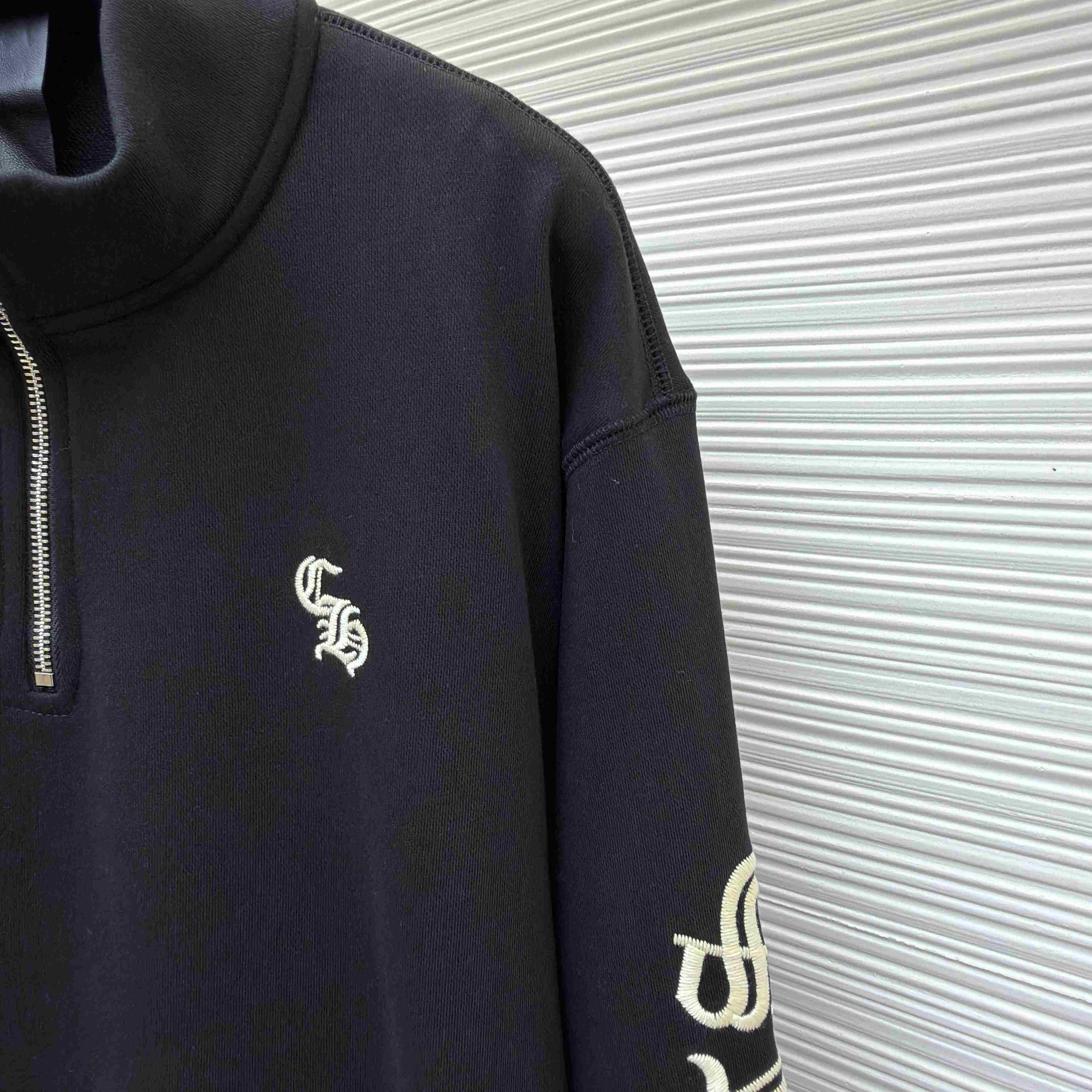 Chrome Hearts Embroidered Quarter-Zip Sweatshirt - DesignerGu