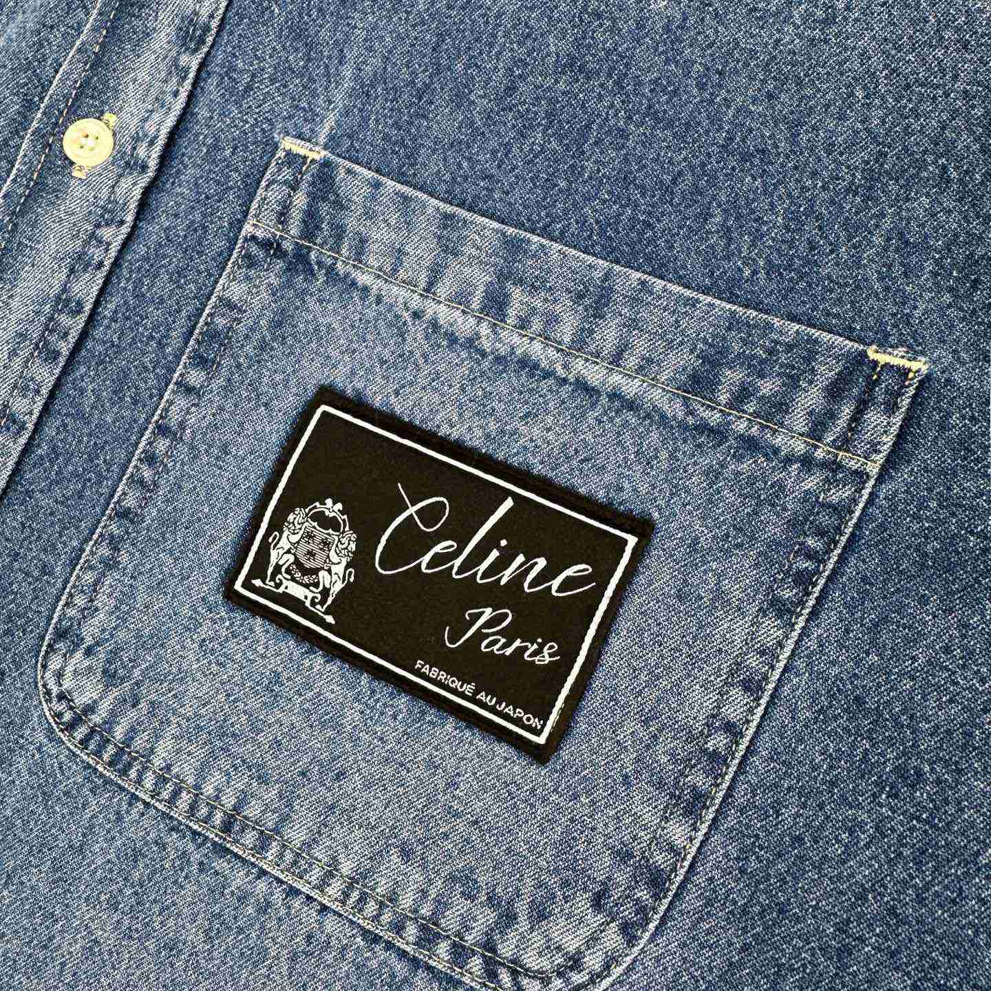 Celine Shirt In Cotton Denim  - DesignerGu