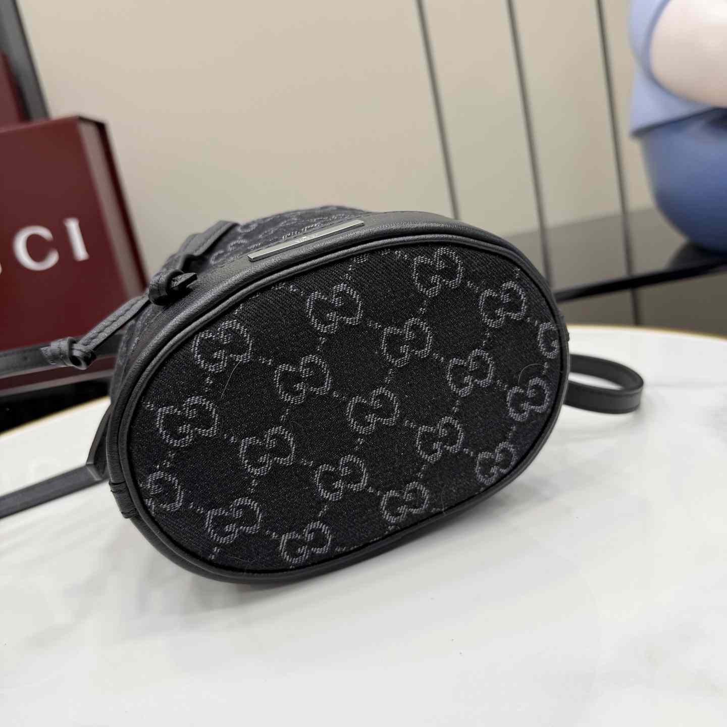 Gucci Mini Bucket Bag With Gucci Plaque 875802 - DesignerGu