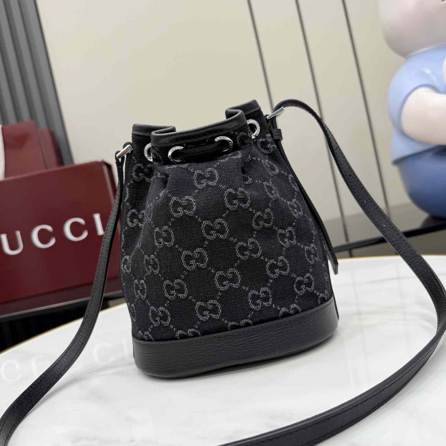 Gucci Mini Bucket Bag With Gucci Plaque 875802 - DesignerGu