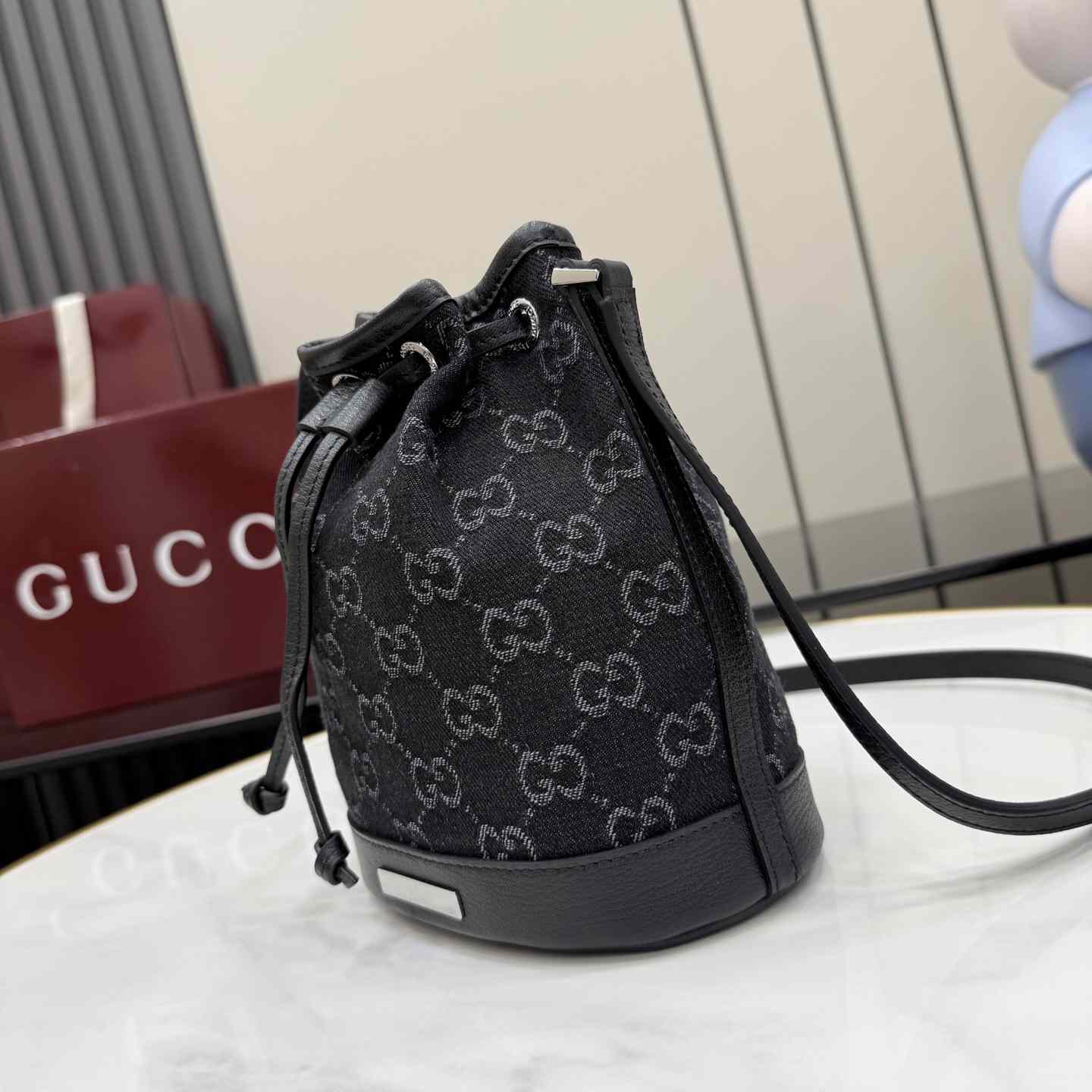 Gucci Mini Bucket Bag With Gucci Plaque 875802 - DesignerGu