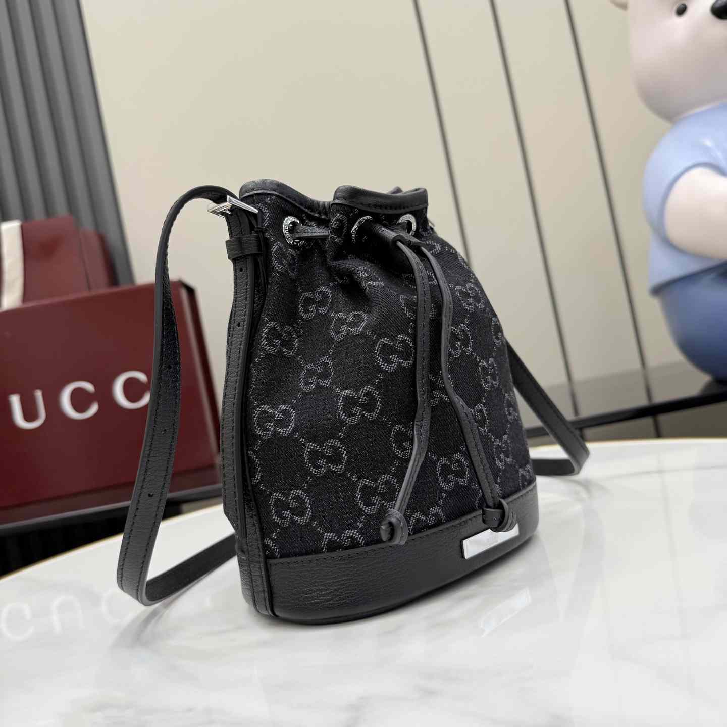 Gucci Mini Bucket Bag With Gucci Plaque 875802 - DesignerGu