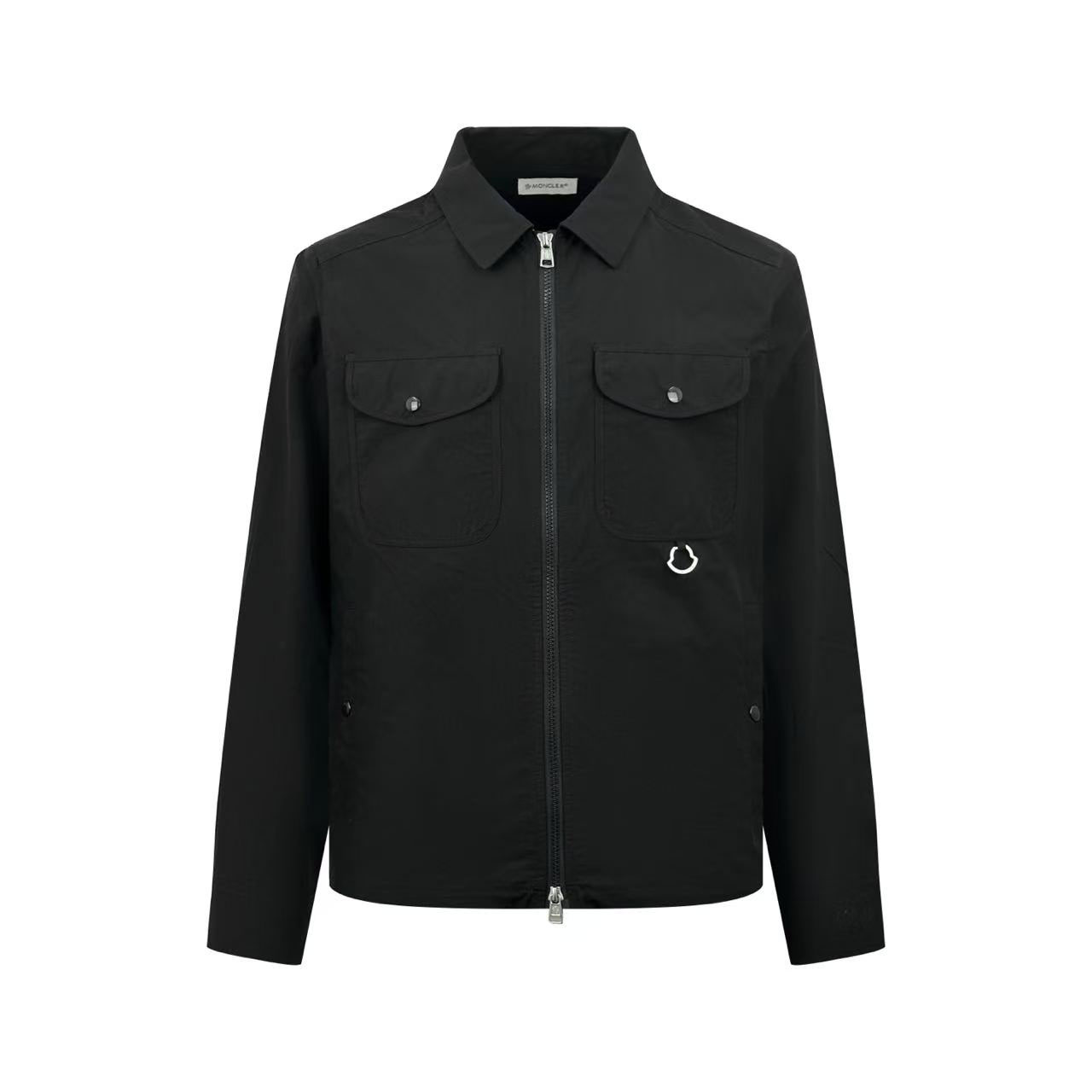 Moncler Cotton Full-Zip Shirt Jacket with Logo D-Ring - DesignerGu