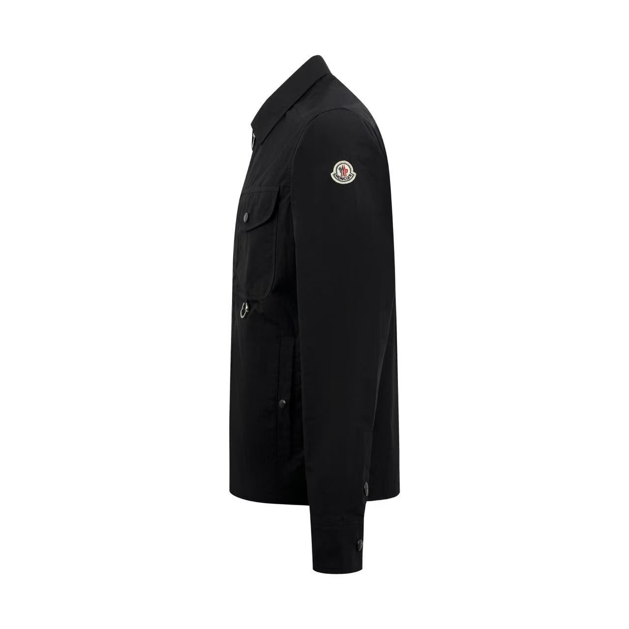 Moncler Cotton Full-Zip Shirt Jacket with Logo D-Ring - DesignerGu