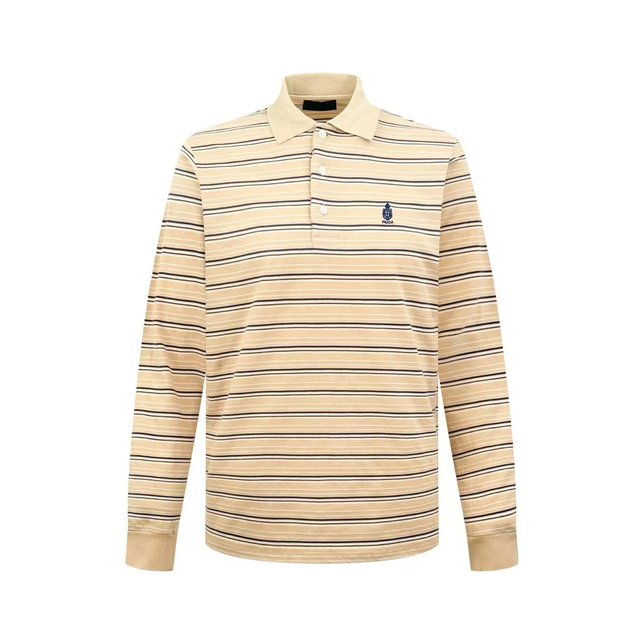 Prada Striped Cotton Piqué Polo Shirt - DesignerGu