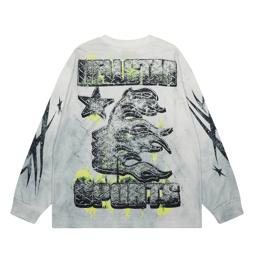 Hellstar War Helmet Longsleeve White - DesignerGu