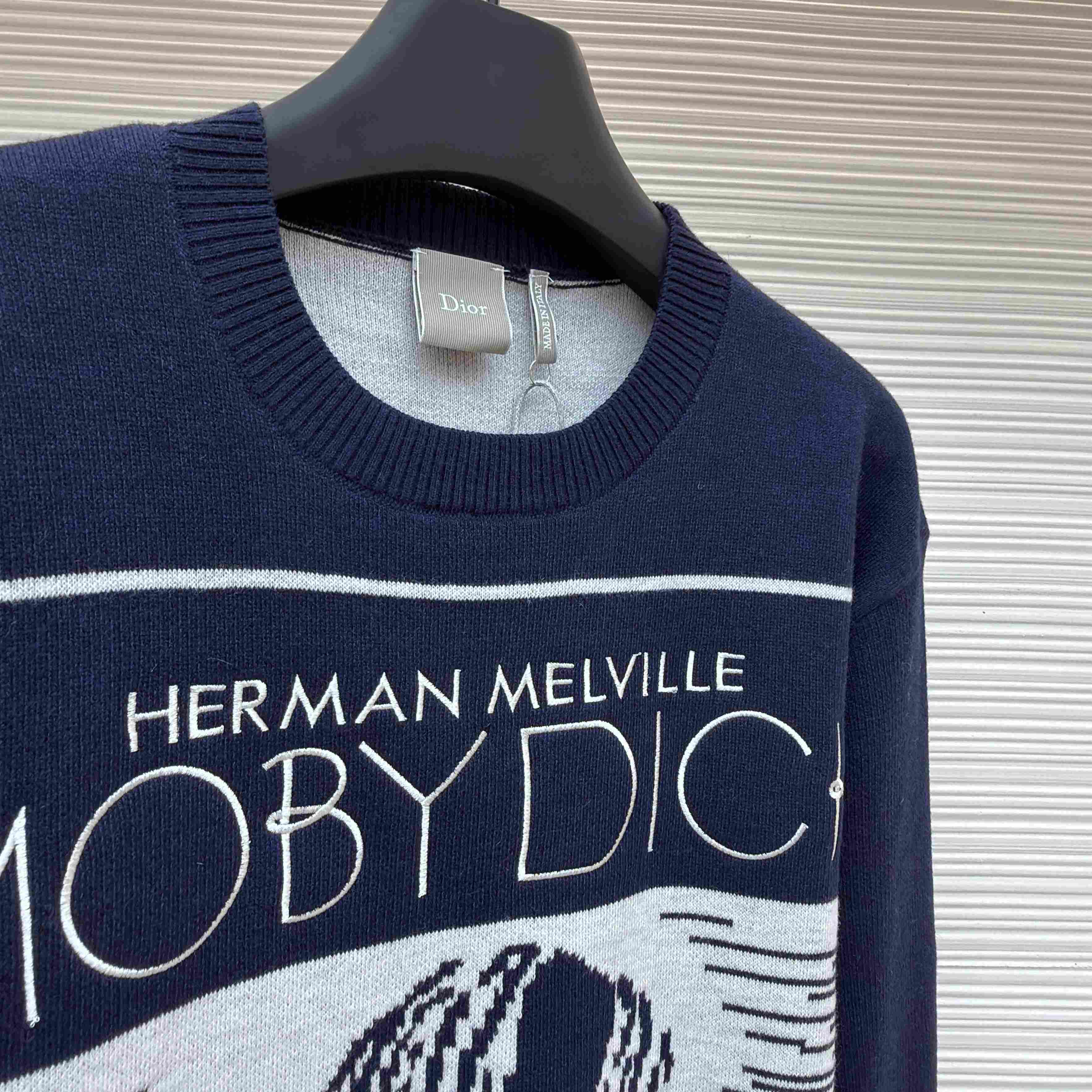 Dior Sweater with Book Cover Embroidery and Intarsia, Regular Fit - DesignerGu