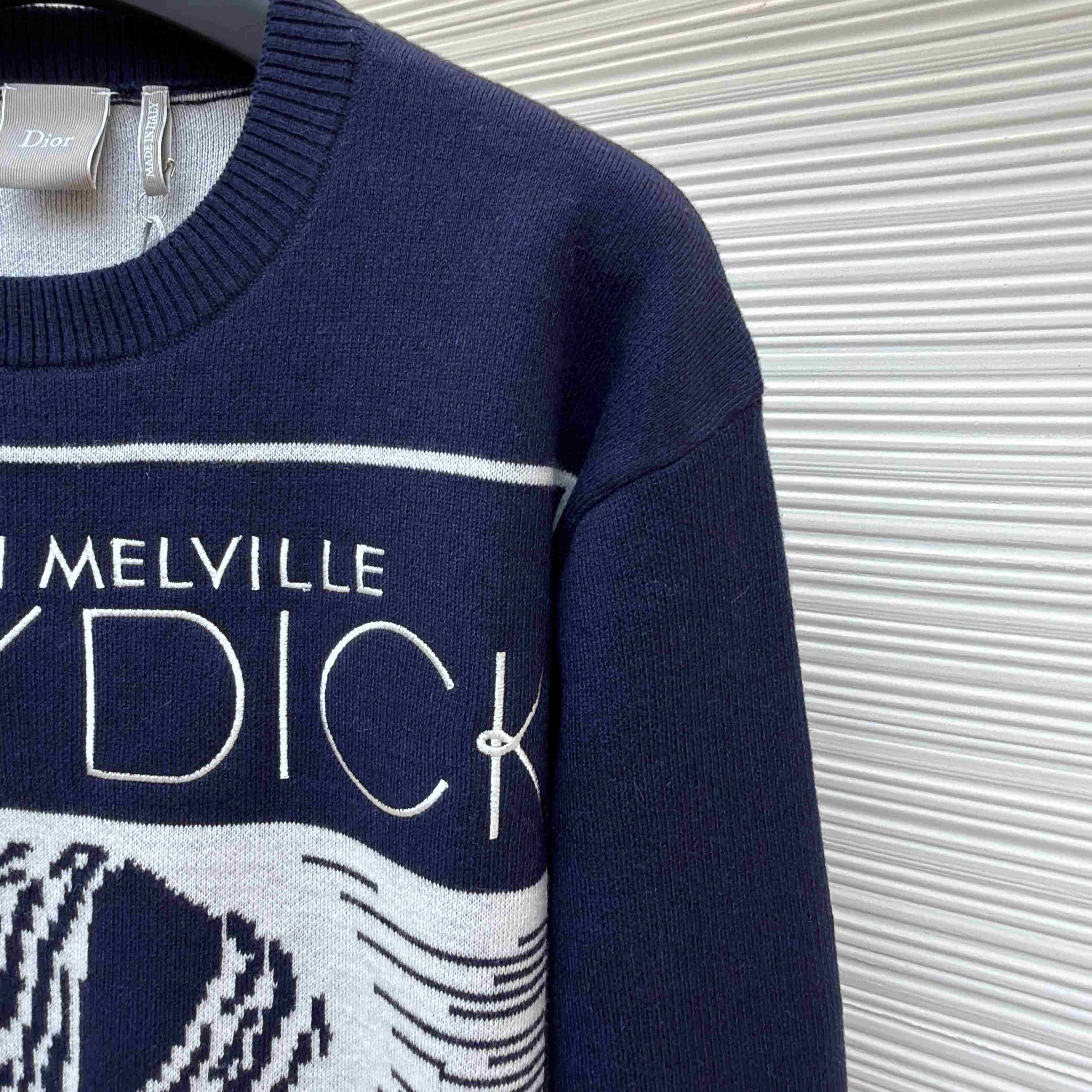 Dior Sweater with Book Cover Embroidery and Intarsia, Regular Fit - DesignerGu