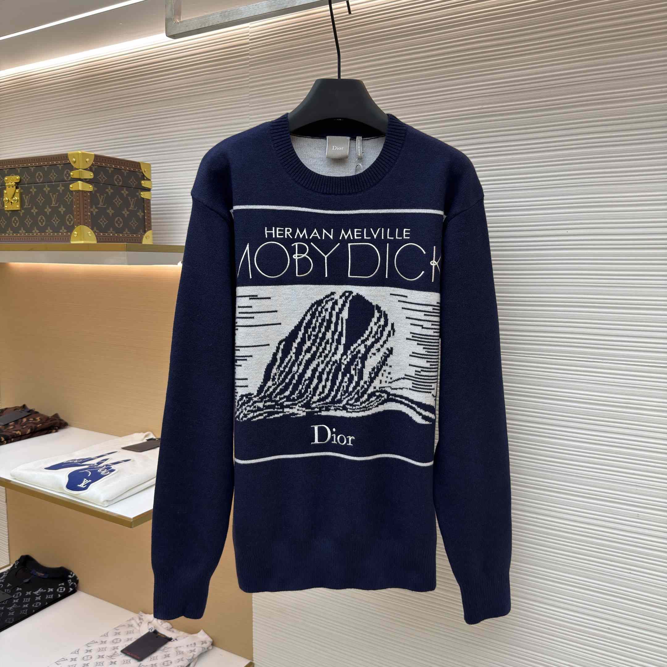 Dior Sweater with Book Cover Embroidery and Intarsia, Regular Fit - DesignerGu