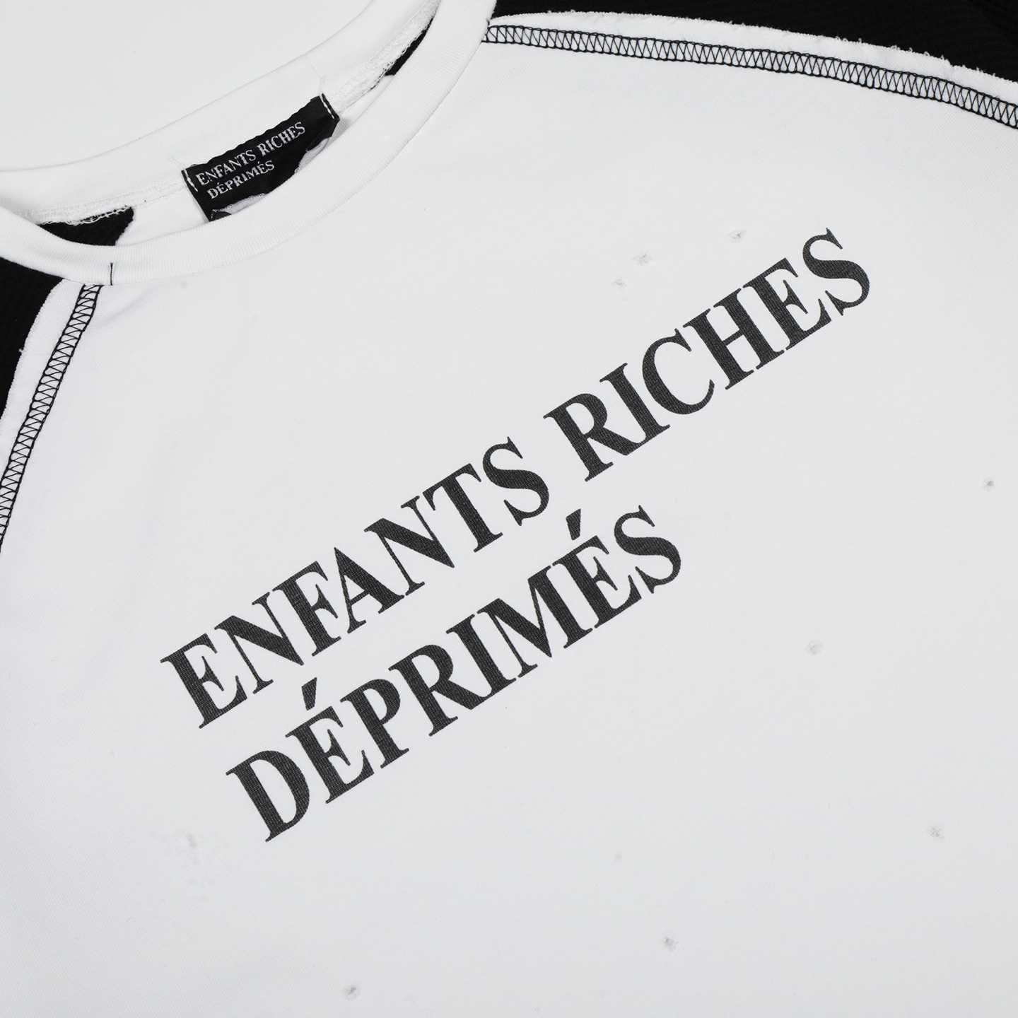Enfants Riches Deprimes White and Black Reversed Long-Sleeve T-Shirt - DesignerGu