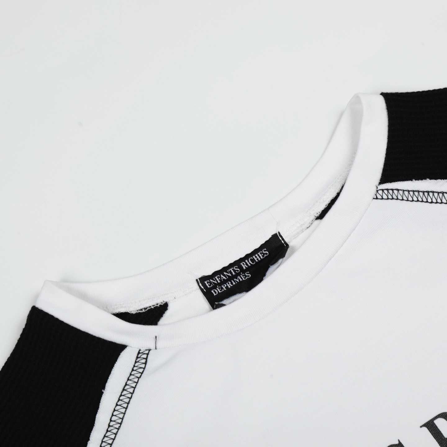 Enfants Riches Deprimes White and Black Reversed Long-Sleeve T-Shirt - DesignerGu