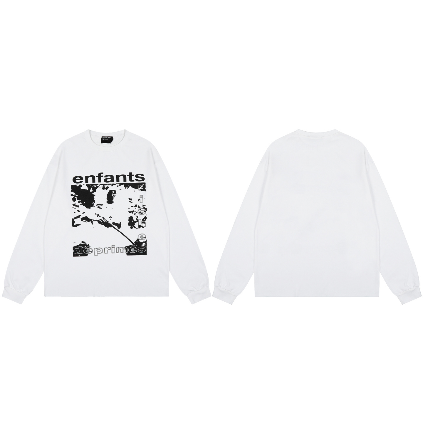 Enfants Riches Déprimés Nun/Gun Long-Sleeve T-Shirt 'Faded Ivory/Black' - DesignerGu