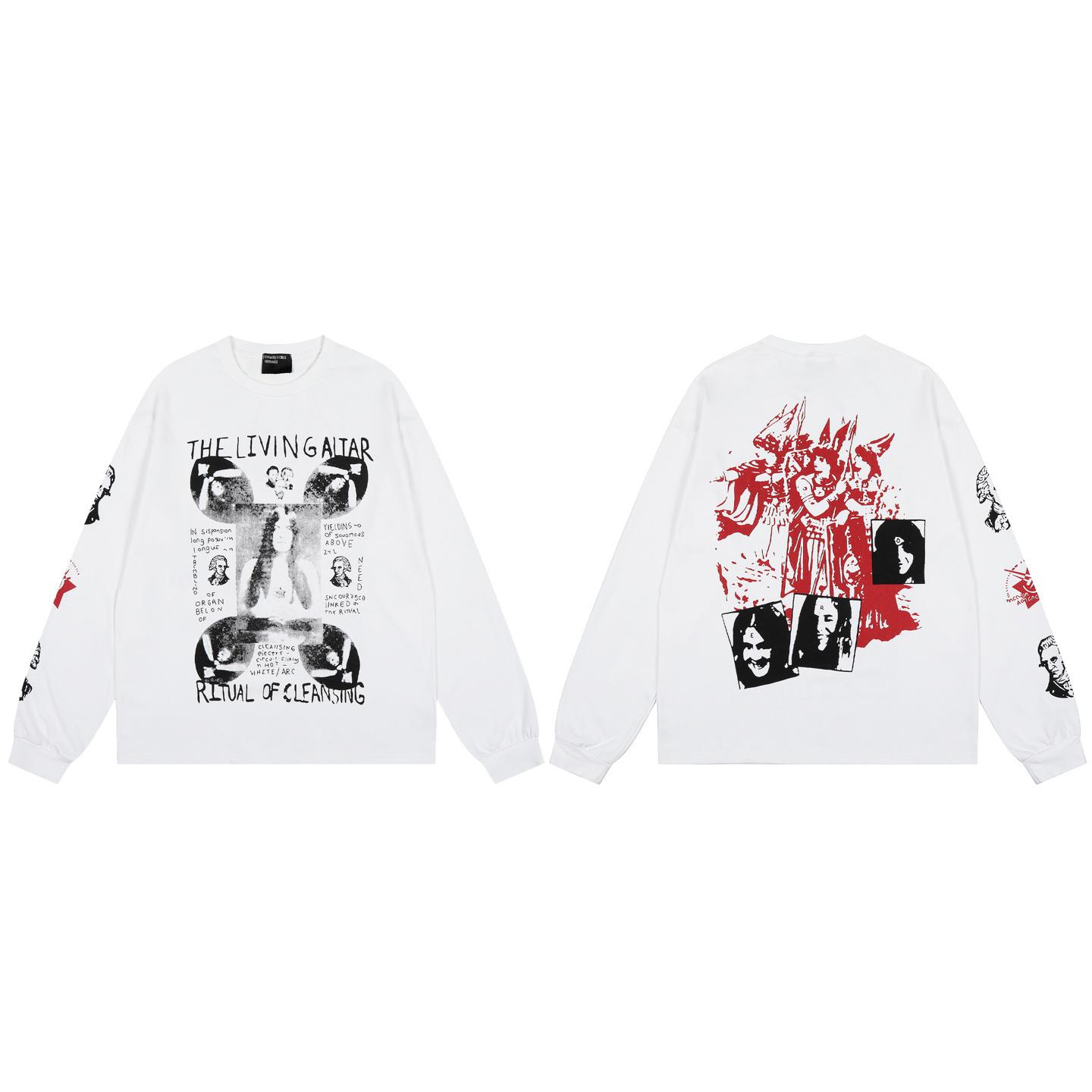 Enfants Riches Déprimés Living Altar Long-Sleeve T-Shirt 'Faded White' - DesignerGu