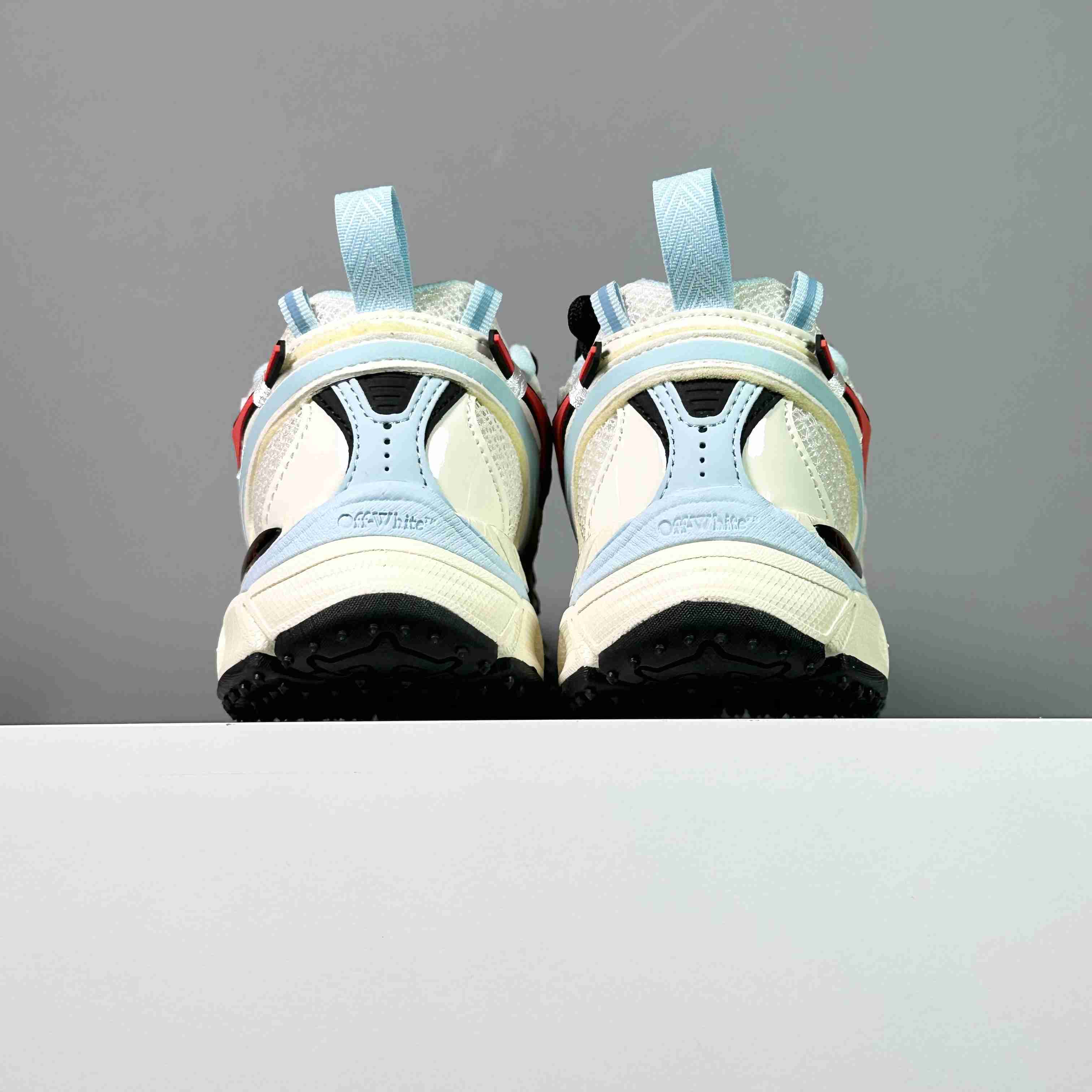 Off-White White & Blue 'Be Right Back' Mesh Sneakers - DesignerGu
