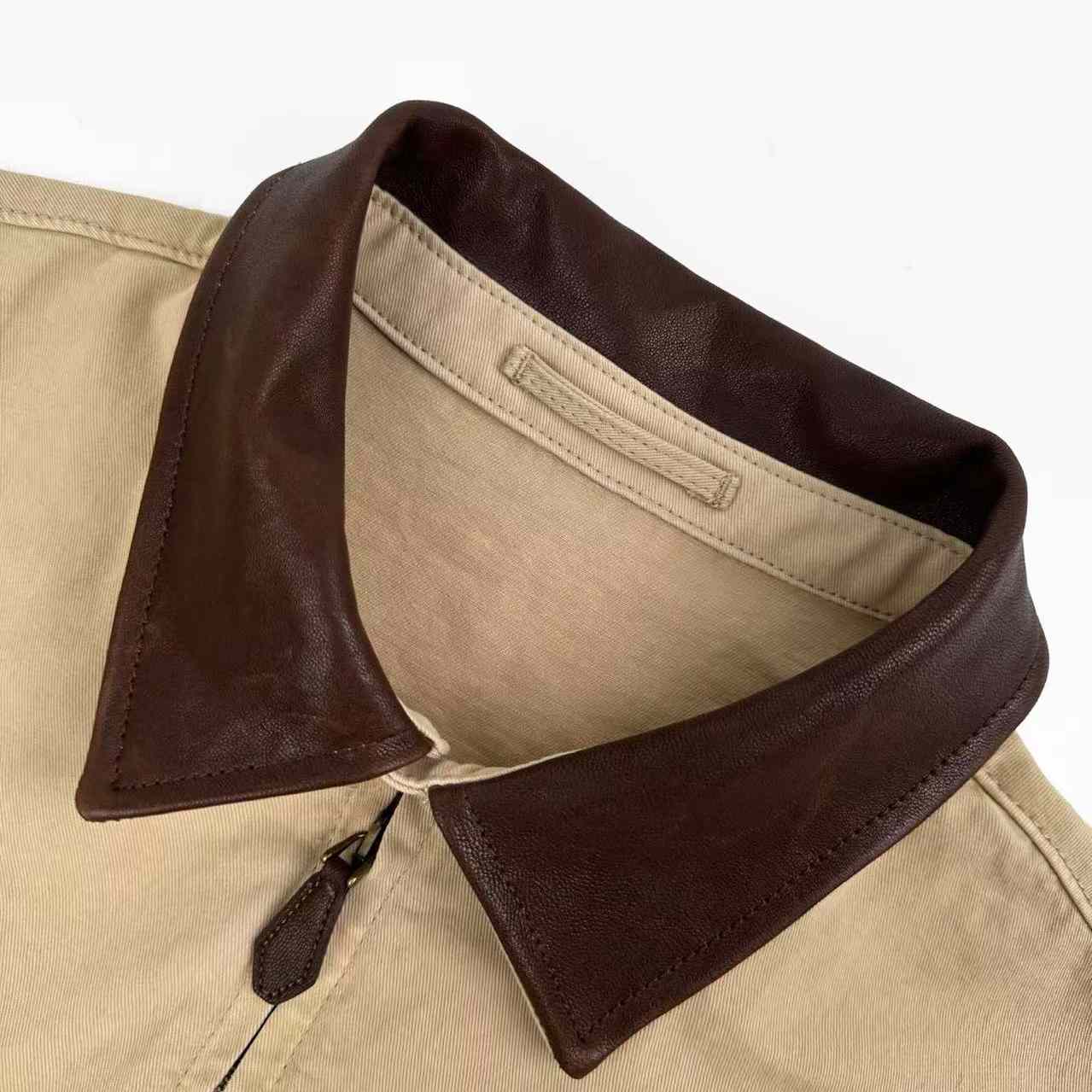 Prada Cotton Jacket With Leather Details - DesignerGu