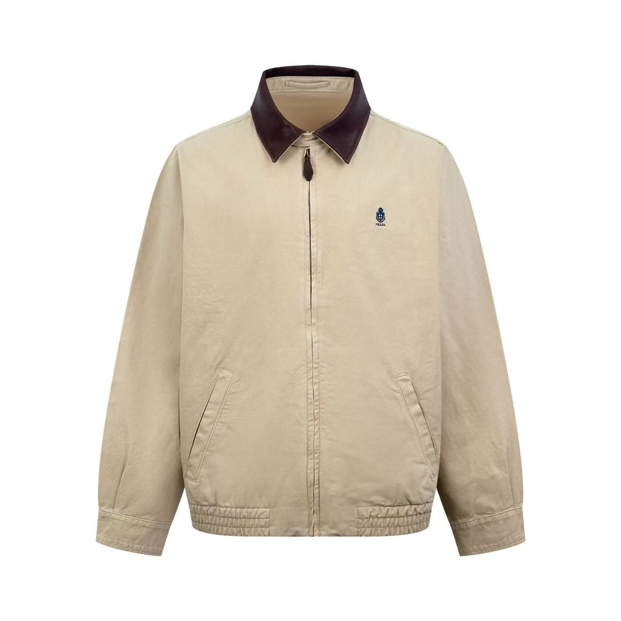 Prada Cotton Jacket With Leather Details - DesignerGu