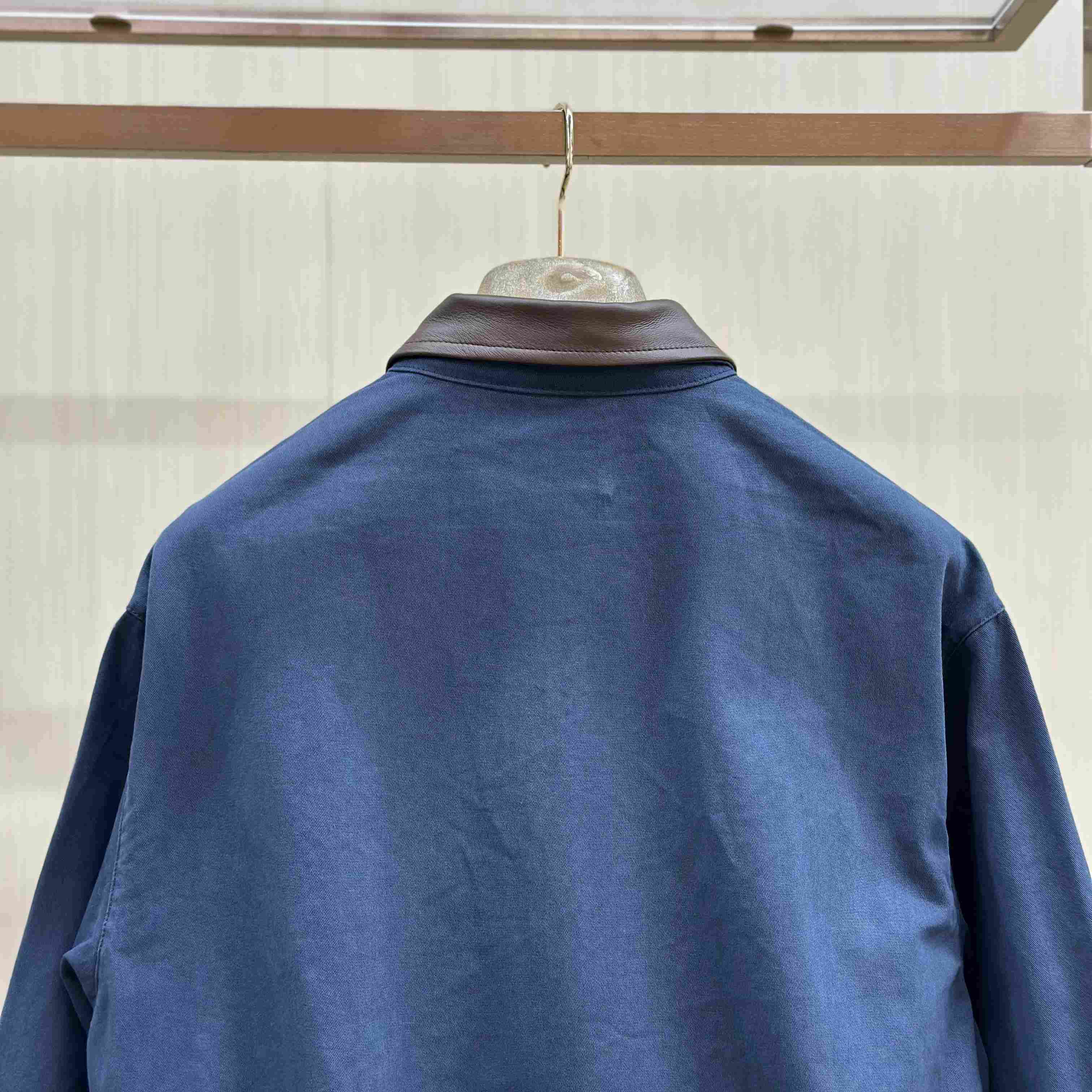 Prada Cotton Jacket With Leather Details - DesignerGu