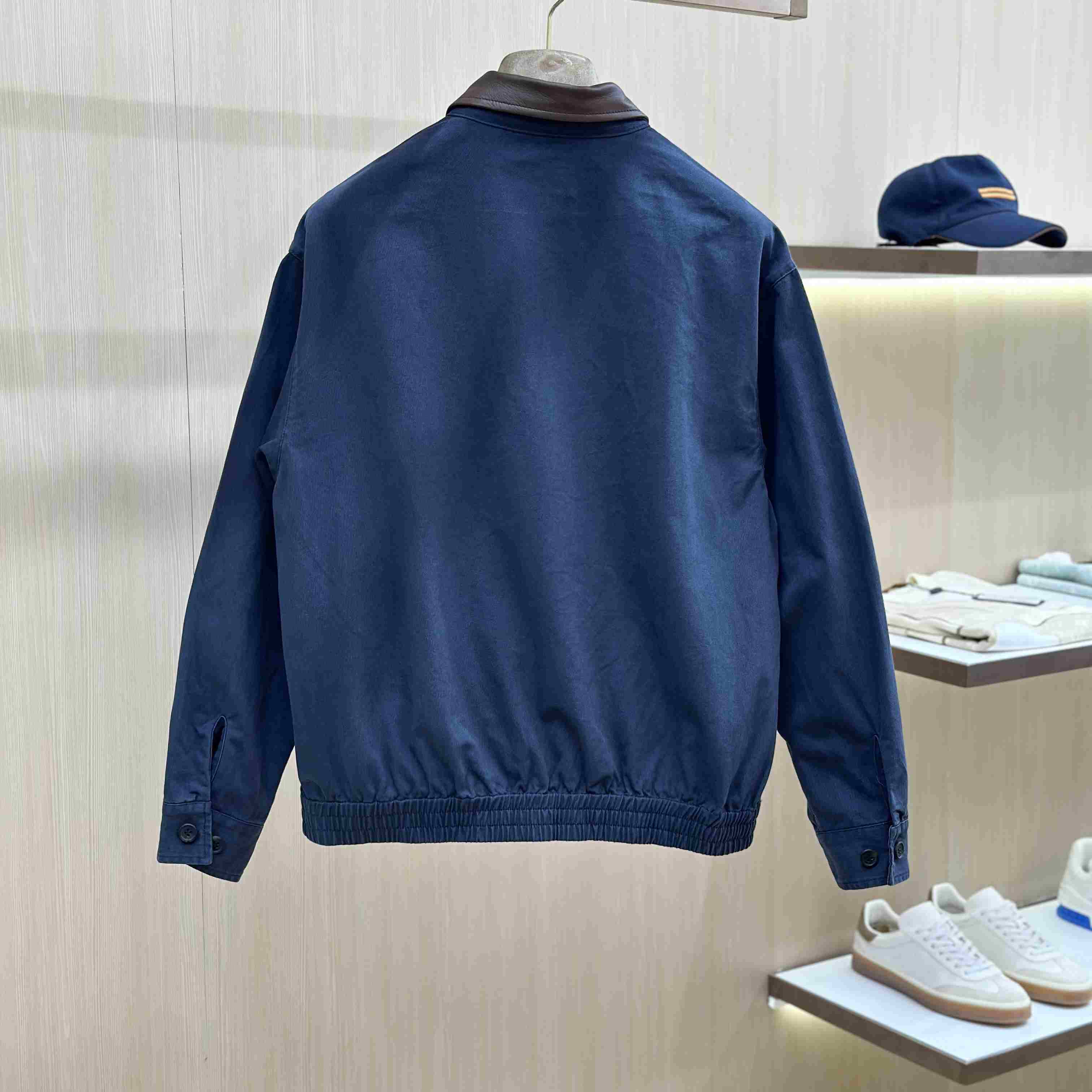 Prada Cotton Jacket With Leather Details - DesignerGu