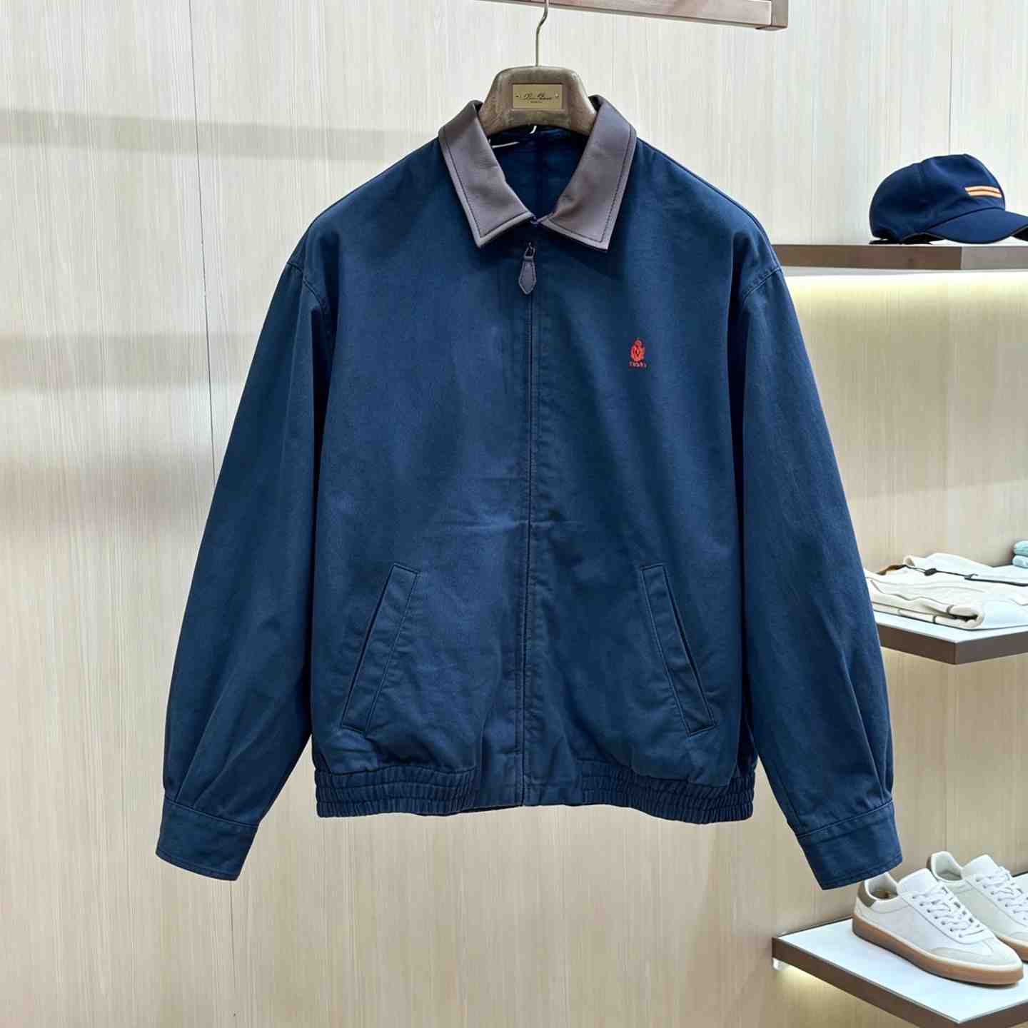 Prada Cotton Jacket With Leather Details - DesignerGu
