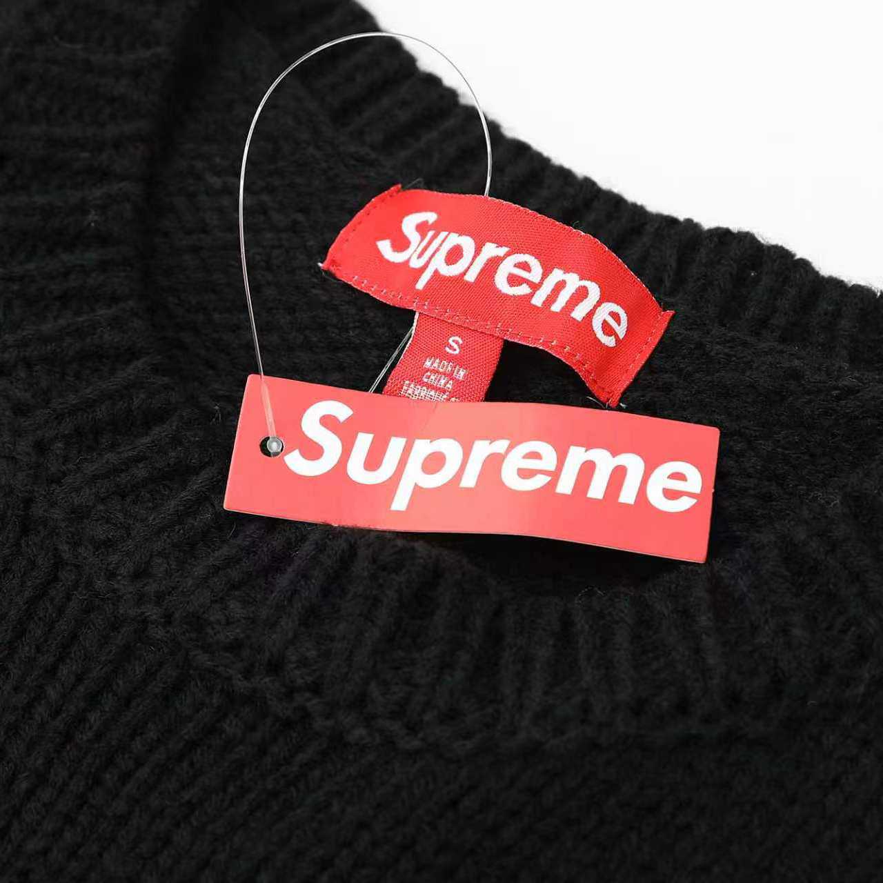 Supreme Old English Sleeves Sweater 'Black' - DesignerGu
