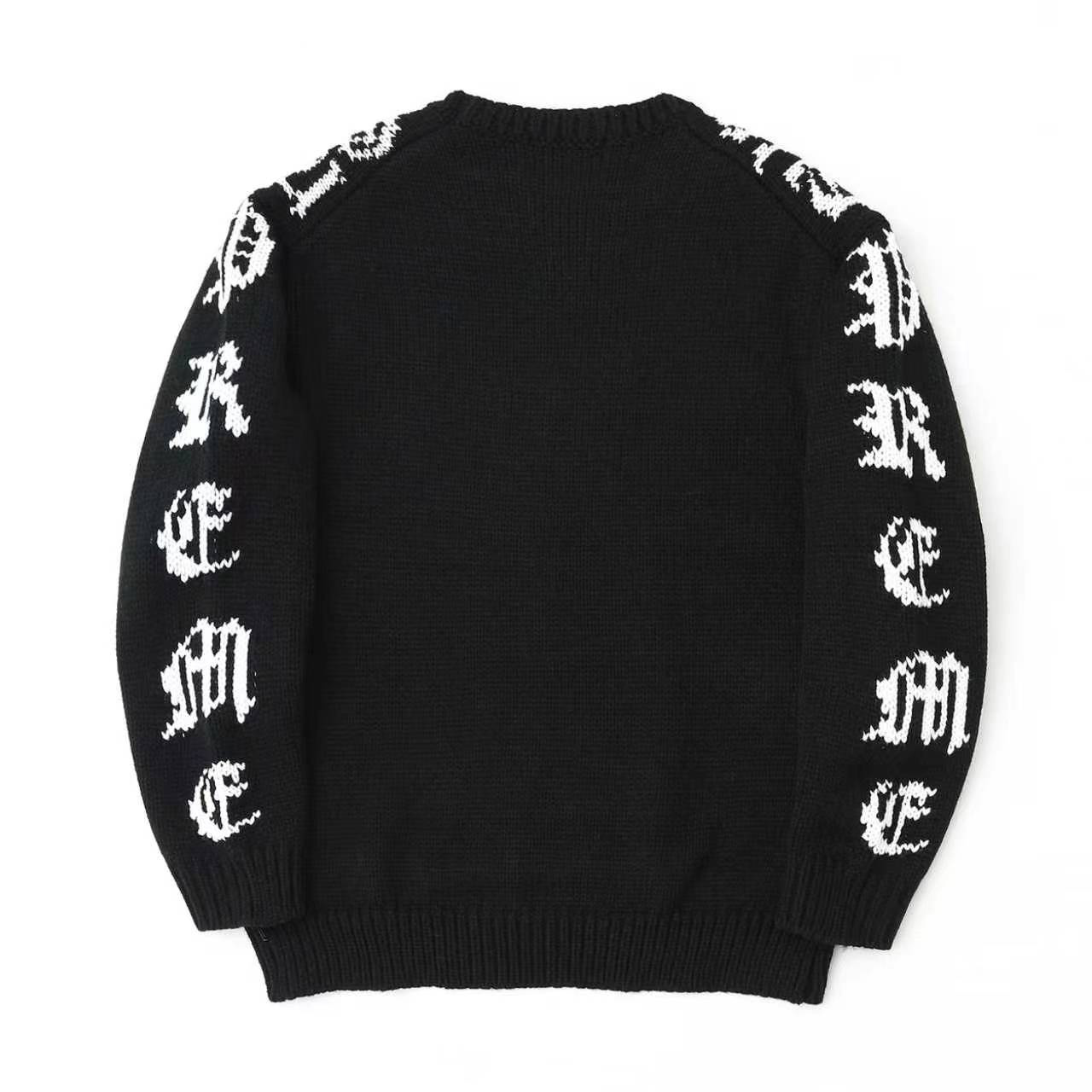 Supreme Old English Sleeves Sweater 'Black' - DesignerGu