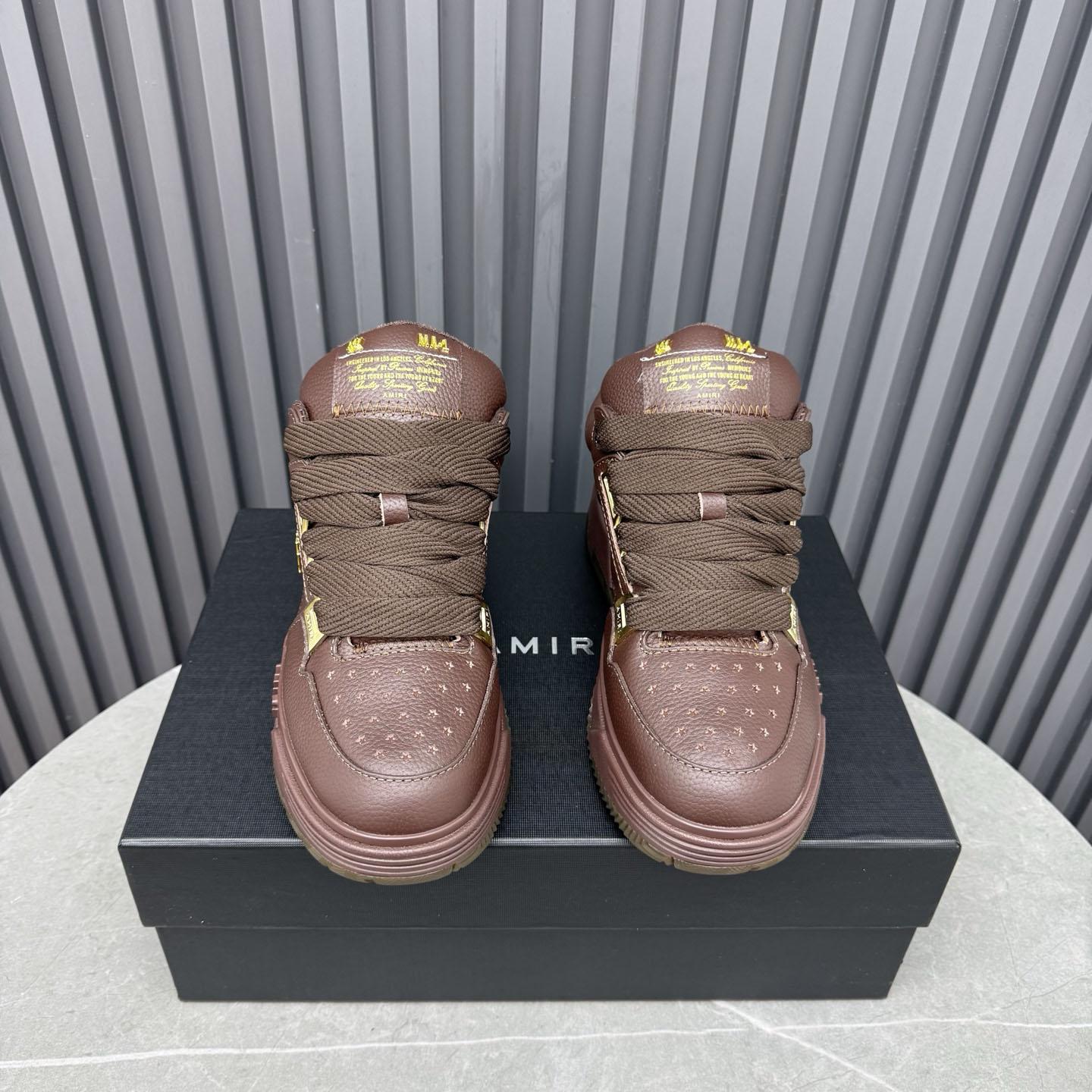 Amiri  Brown Metallic MA-1 Sneakers - DesignerGu