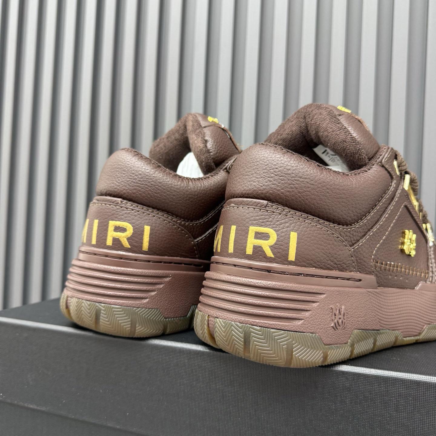 Amiri  Brown Metallic MA-1 Sneakers - DesignerGu