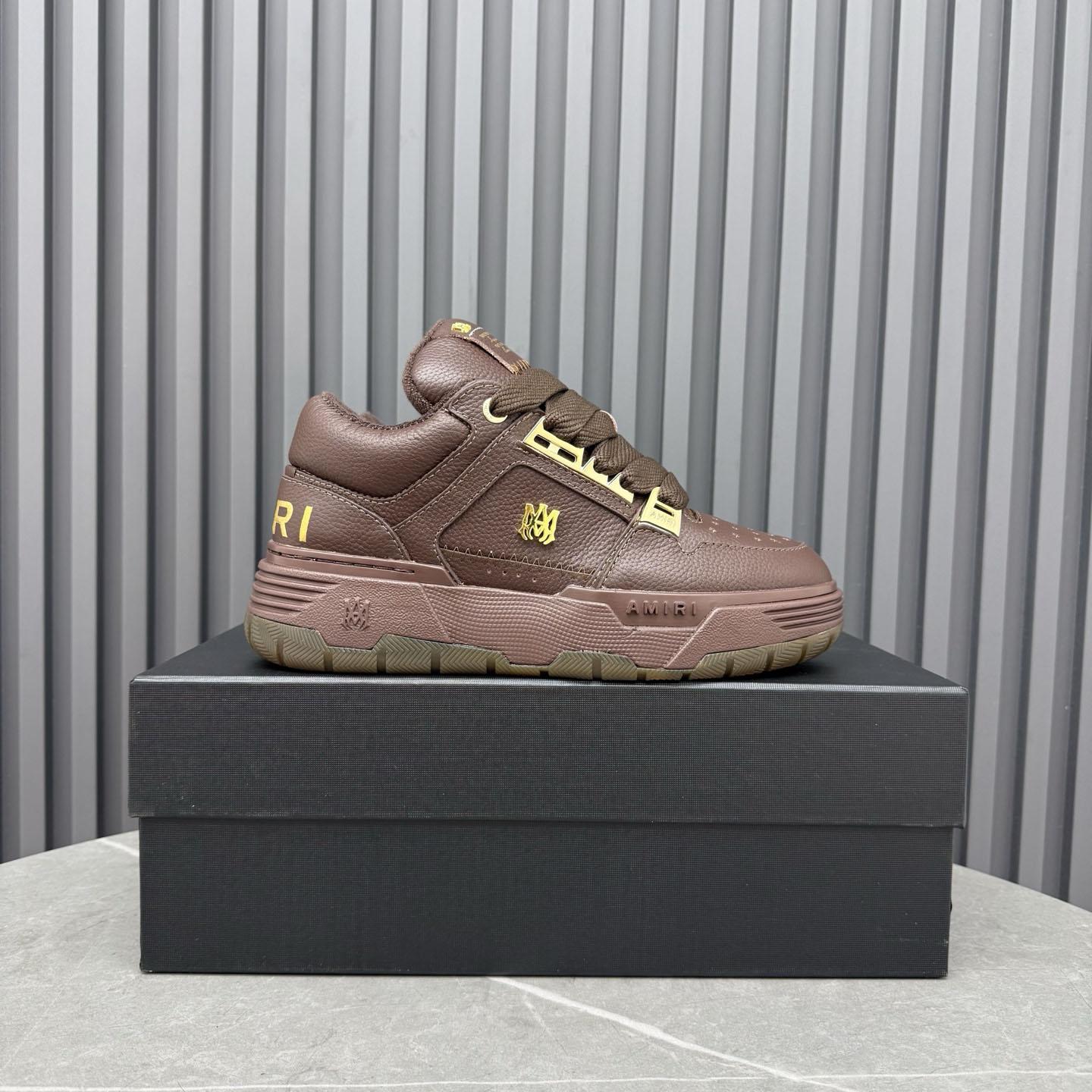 Amiri  Brown Metallic MA-1 Sneakers - DesignerGu