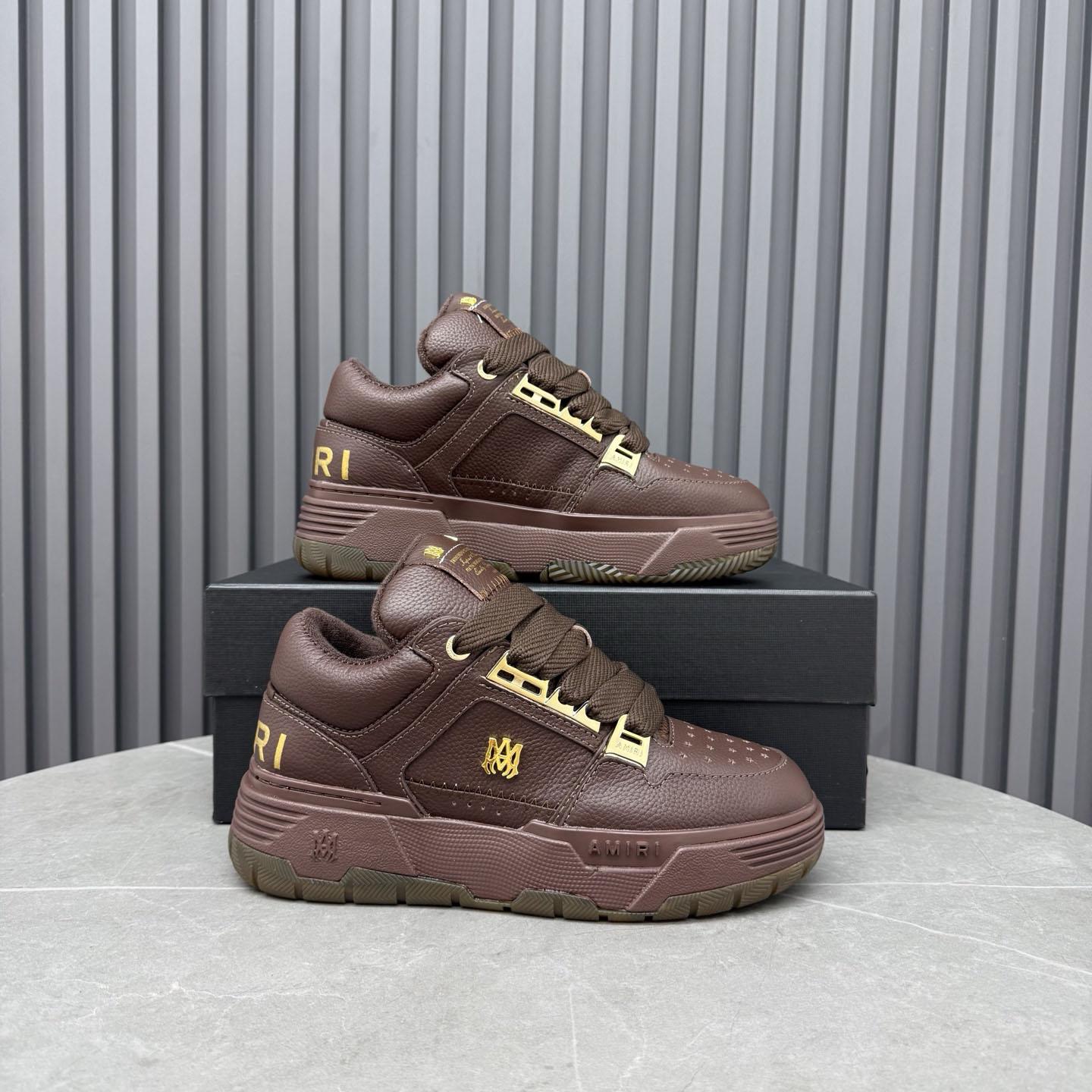 Amiri  Brown Metallic MA-1 Sneakers - DesignerGu