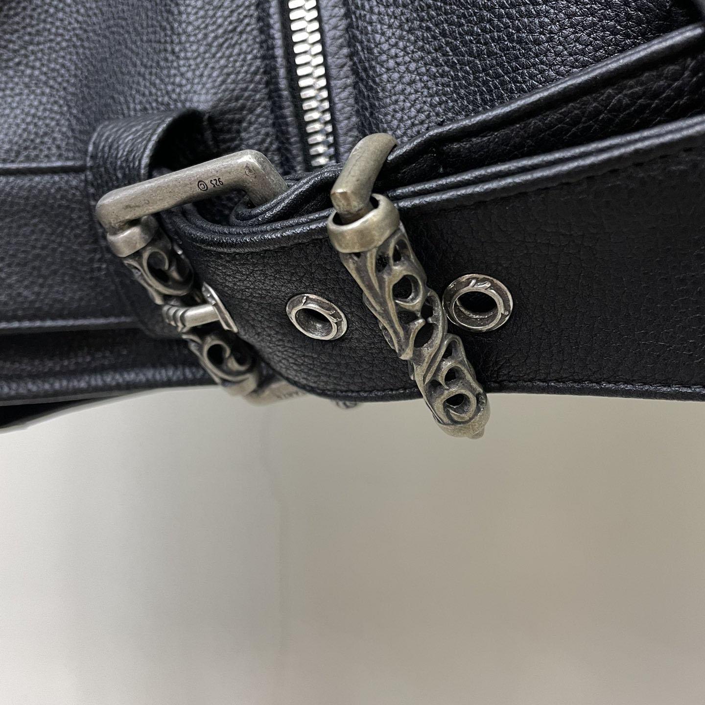 Chrome Hearts Leather Belted Biker Jacket - DesignerGu