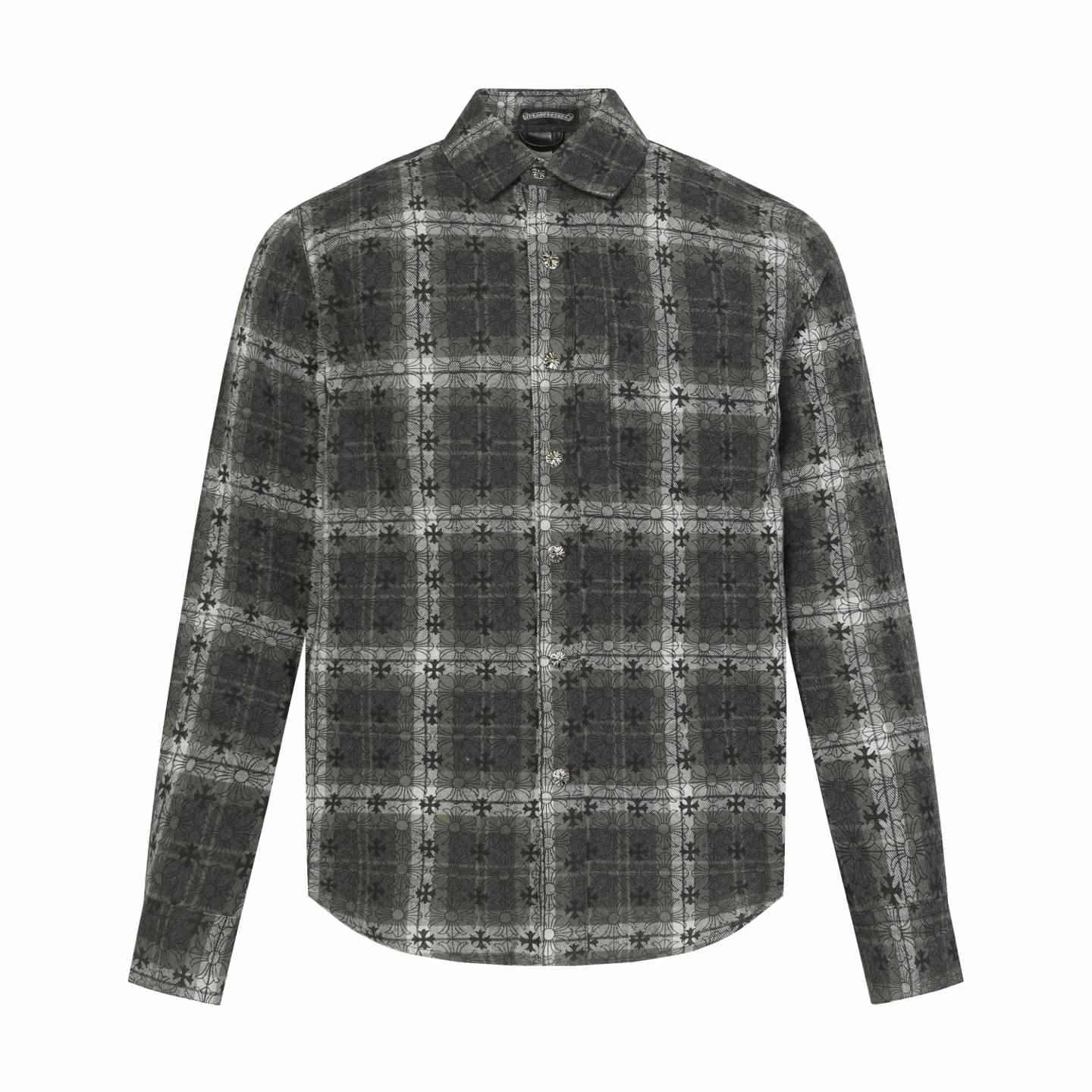 Chrome Hearts Monogram Cross Patch Flannel Shirt - DesignerGu