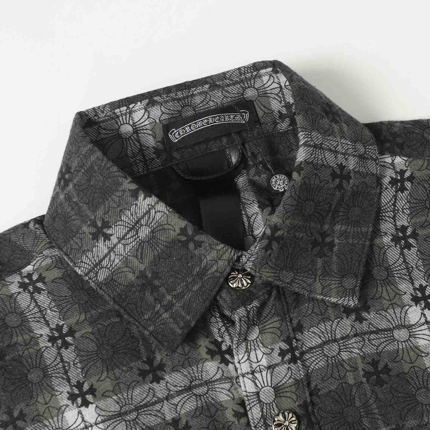Chrome Hearts Monogram Cross Patch Flannel Shirt - DesignerGu