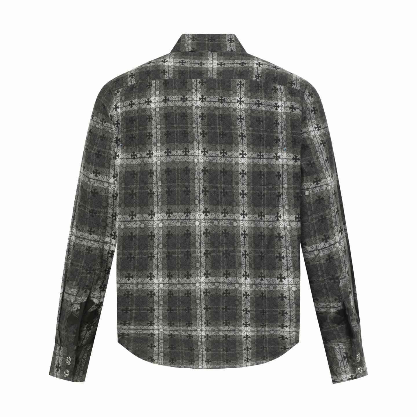 Chrome Hearts Monogram Cross Patch Flannel Shirt - DesignerGu