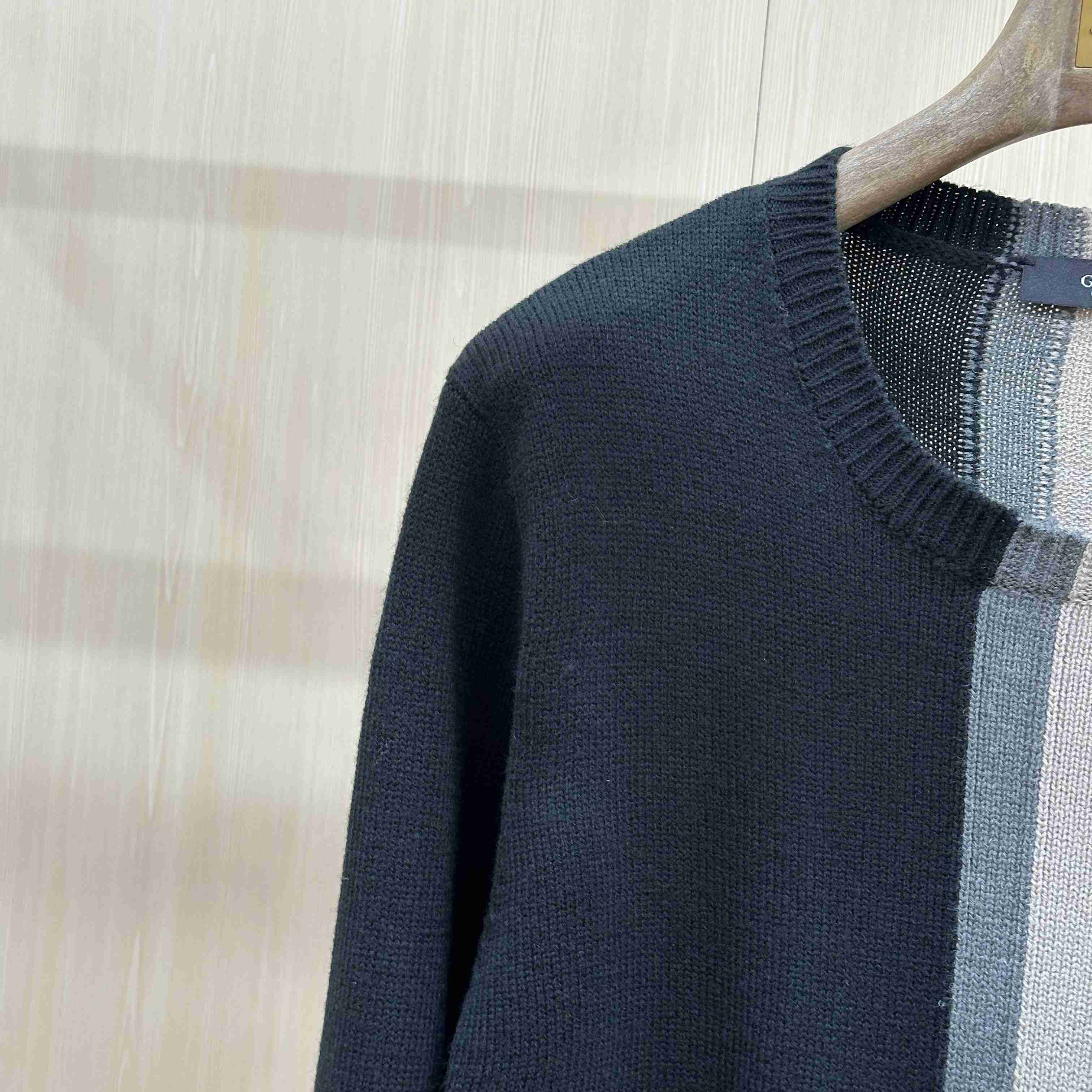 Gucci  Knit Wool Sweater With Muted Web - DesignerGu