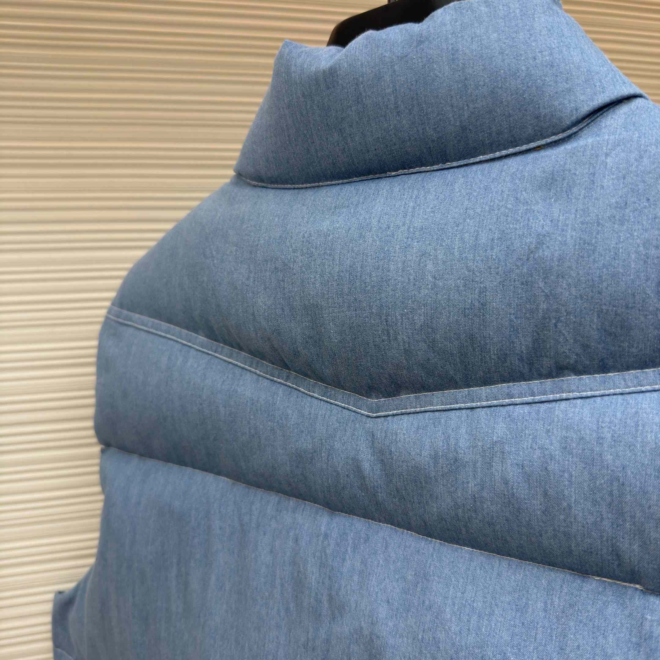 Moncler Ervional Denim Down Vest - DesignerGu