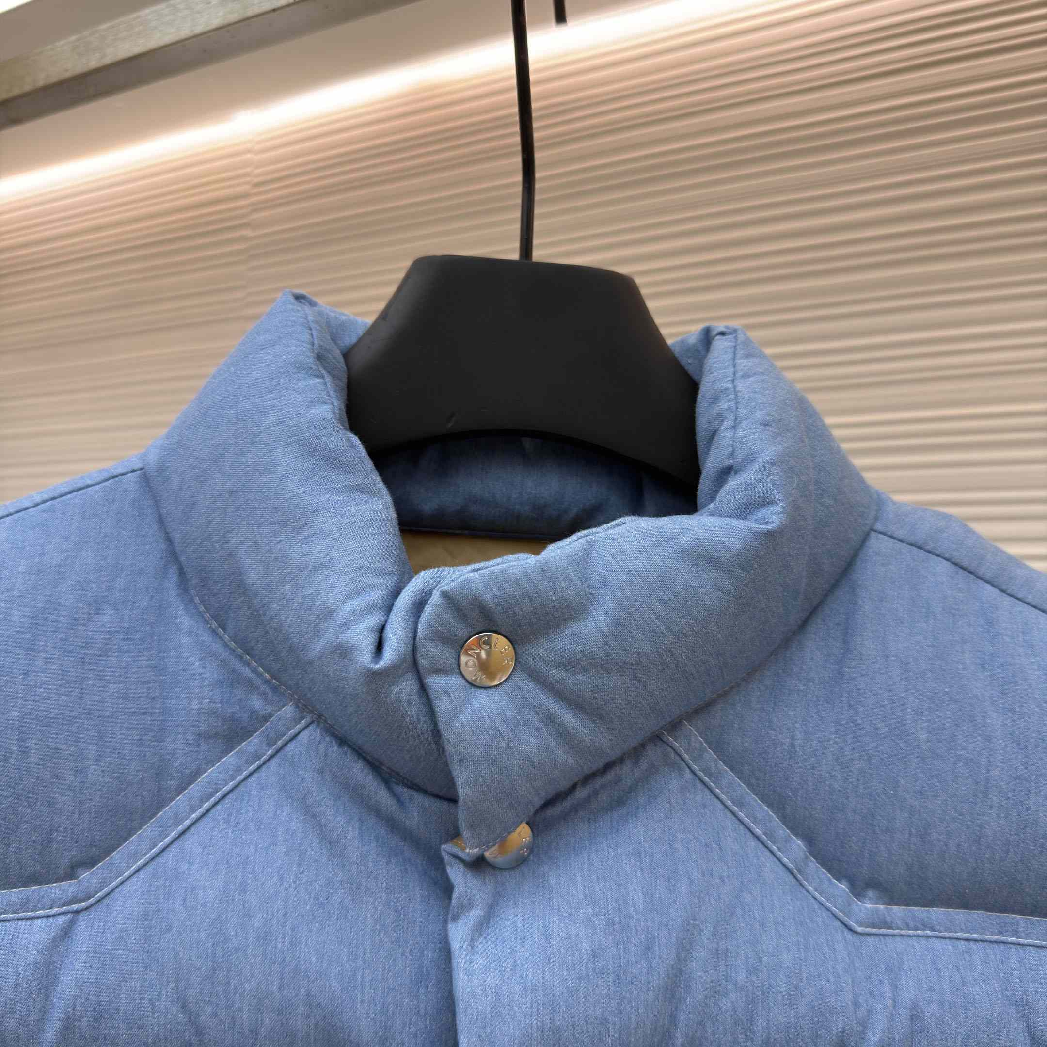 Moncler Ervional Denim Down Vest - DesignerGu