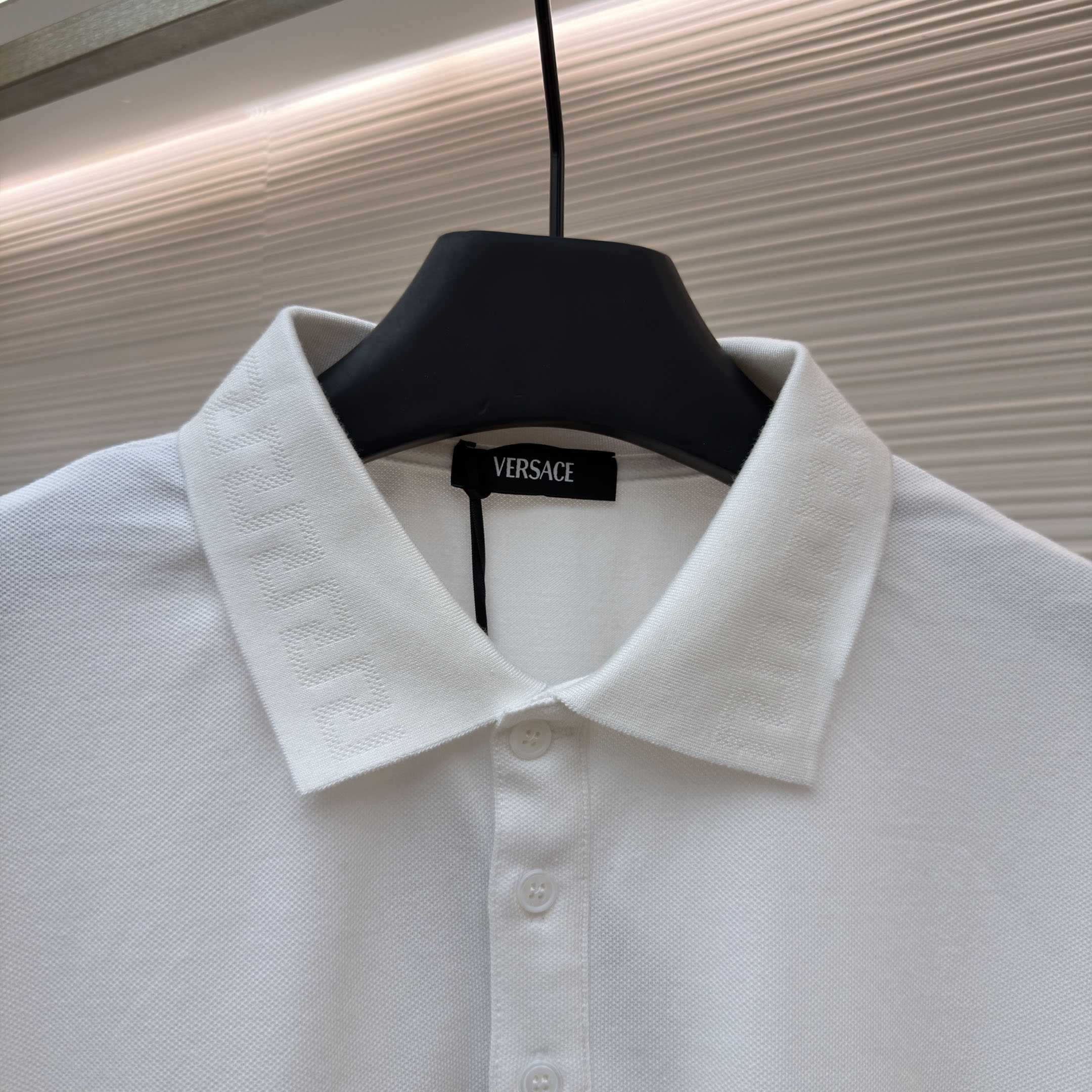 Versace Embroidered Cotton Piqué Polo - DesignerGu